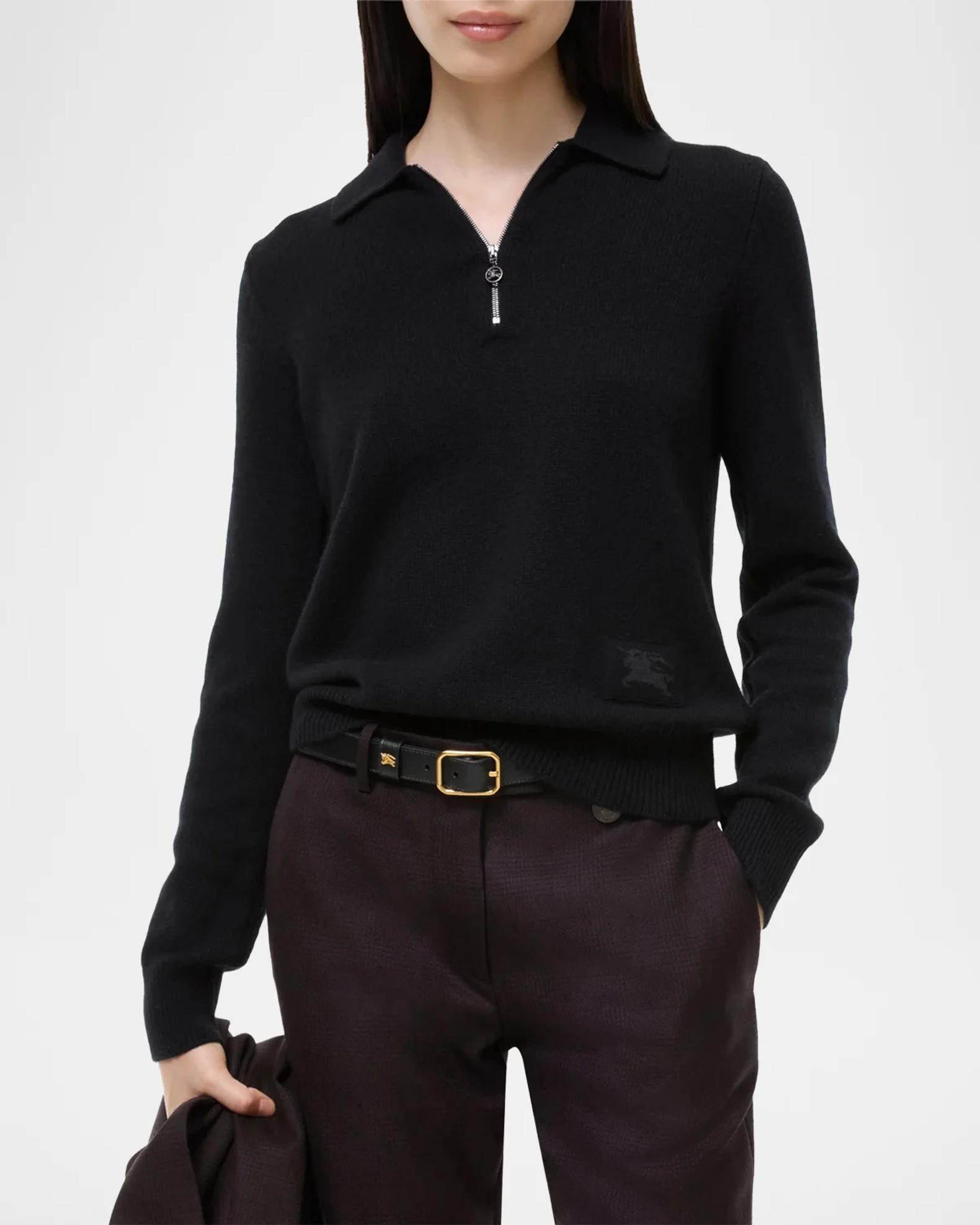 Burberry Cait Cashmere Quarter-Zip Sweater | Neiman Marcus
