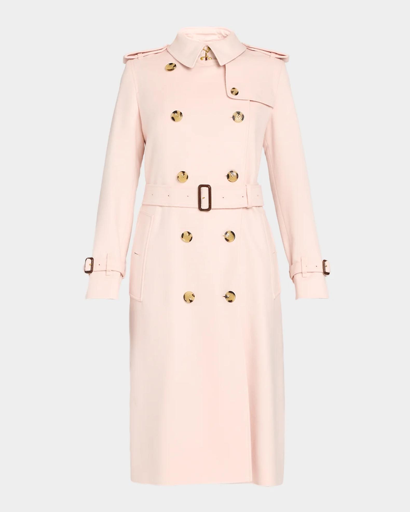 Burberry Kensington Double-Breasted Trench Coat in Brushed