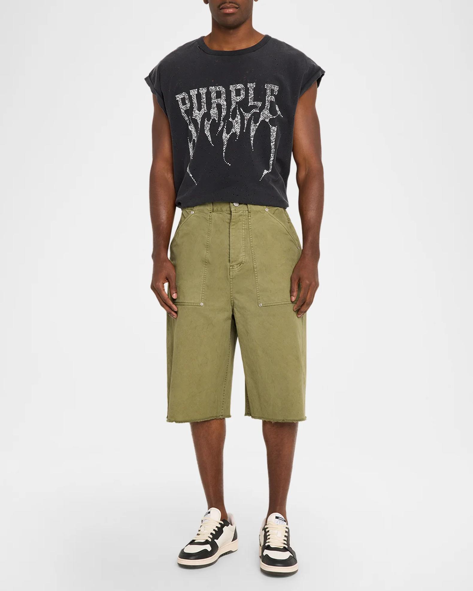 PURPLE Men's Cotton Twill Utility Shorts | Neiman Marcus