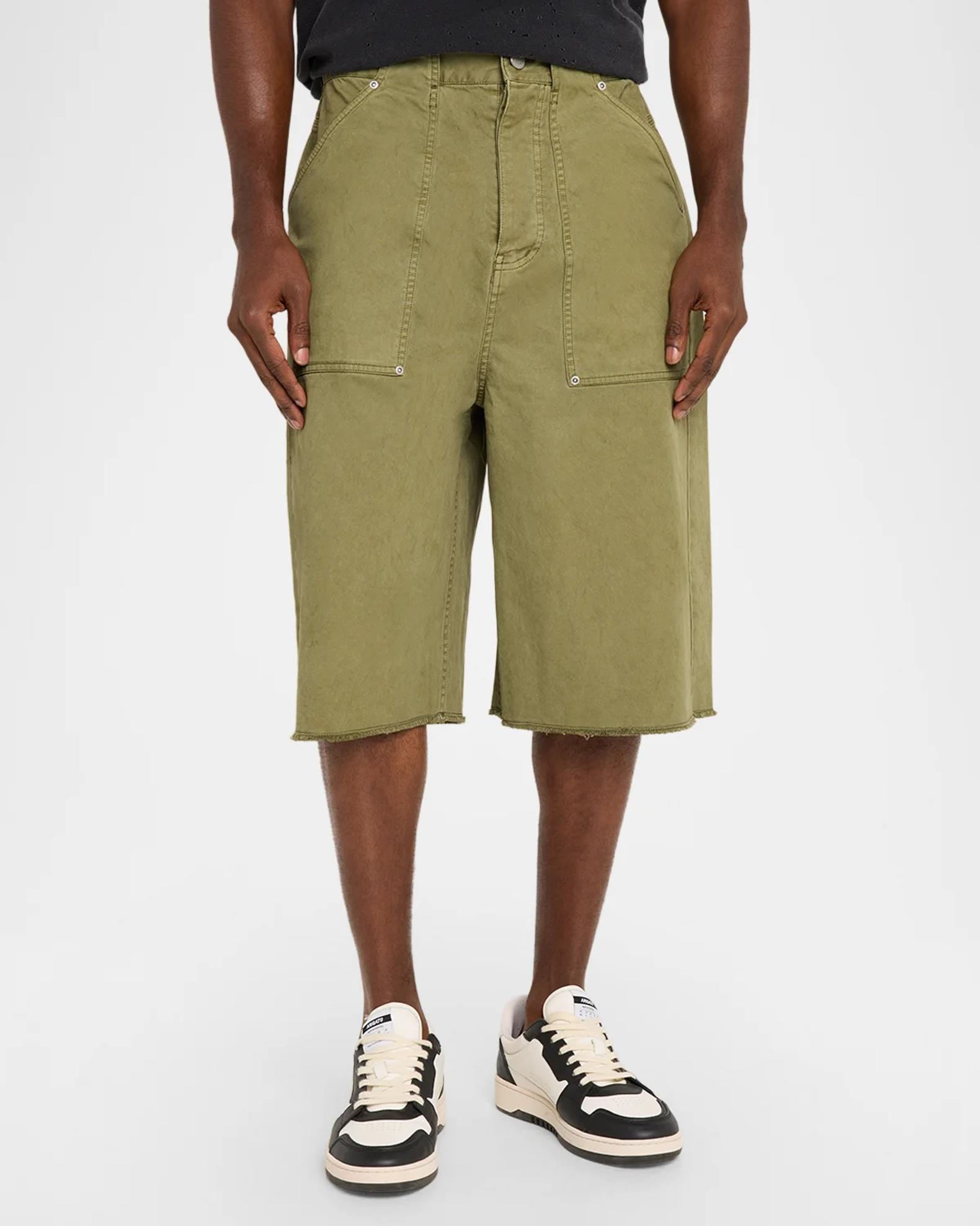 PURPLE Men's Cotton Twill Utility Shorts | Neiman Marcus