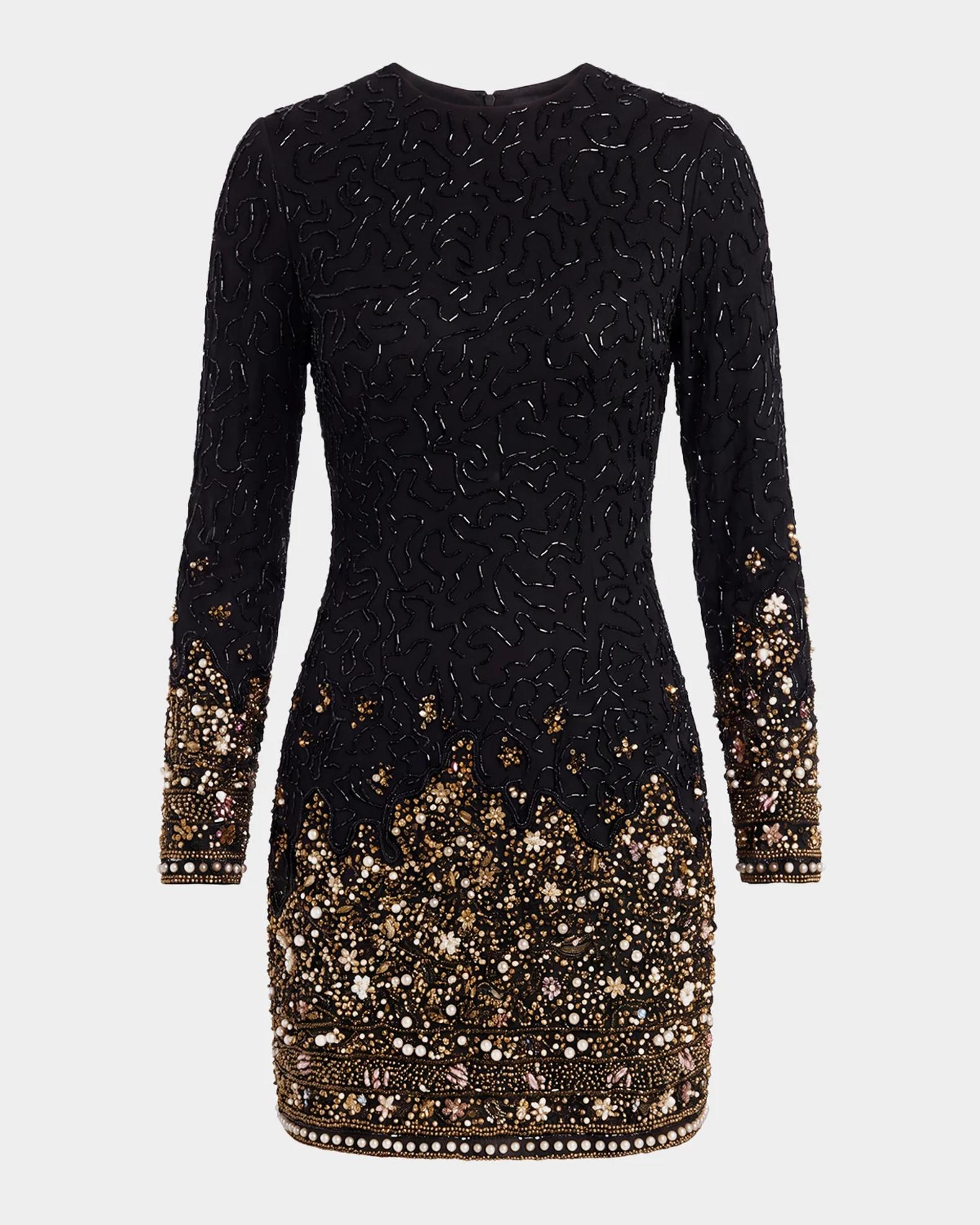 Mac Duggal Embellished Velvet Mini Dress | Neiman Marcus