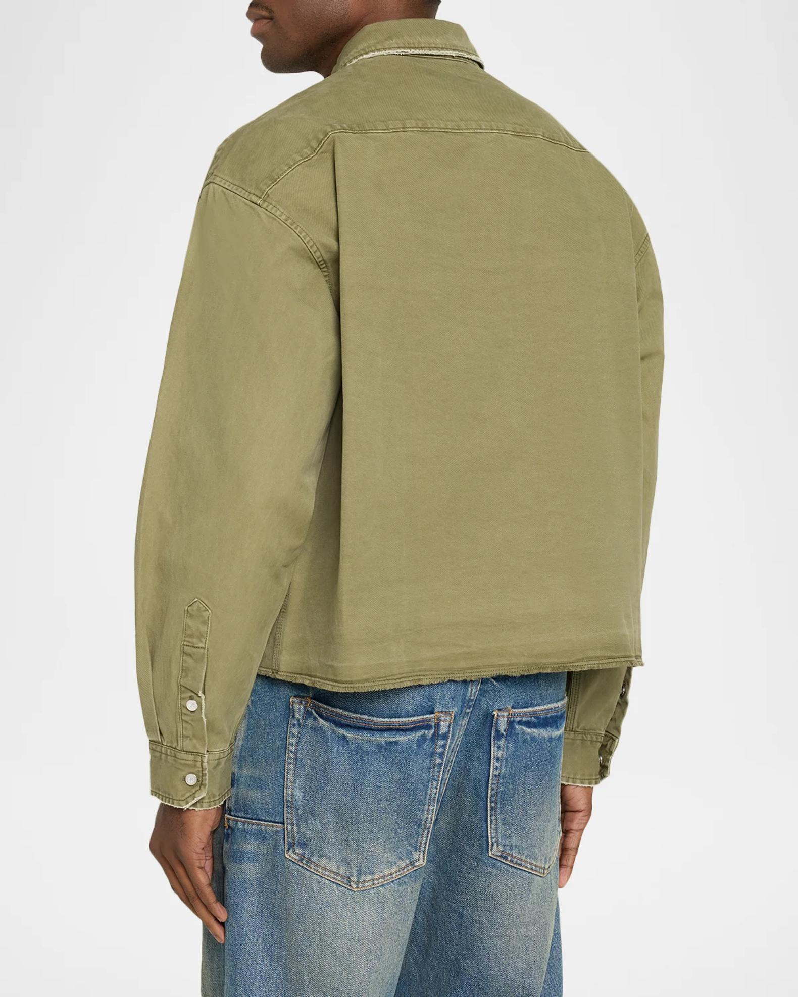 PURPLE Men's Cotton Twill Crop Shirt Jacket | Neiman Marcus