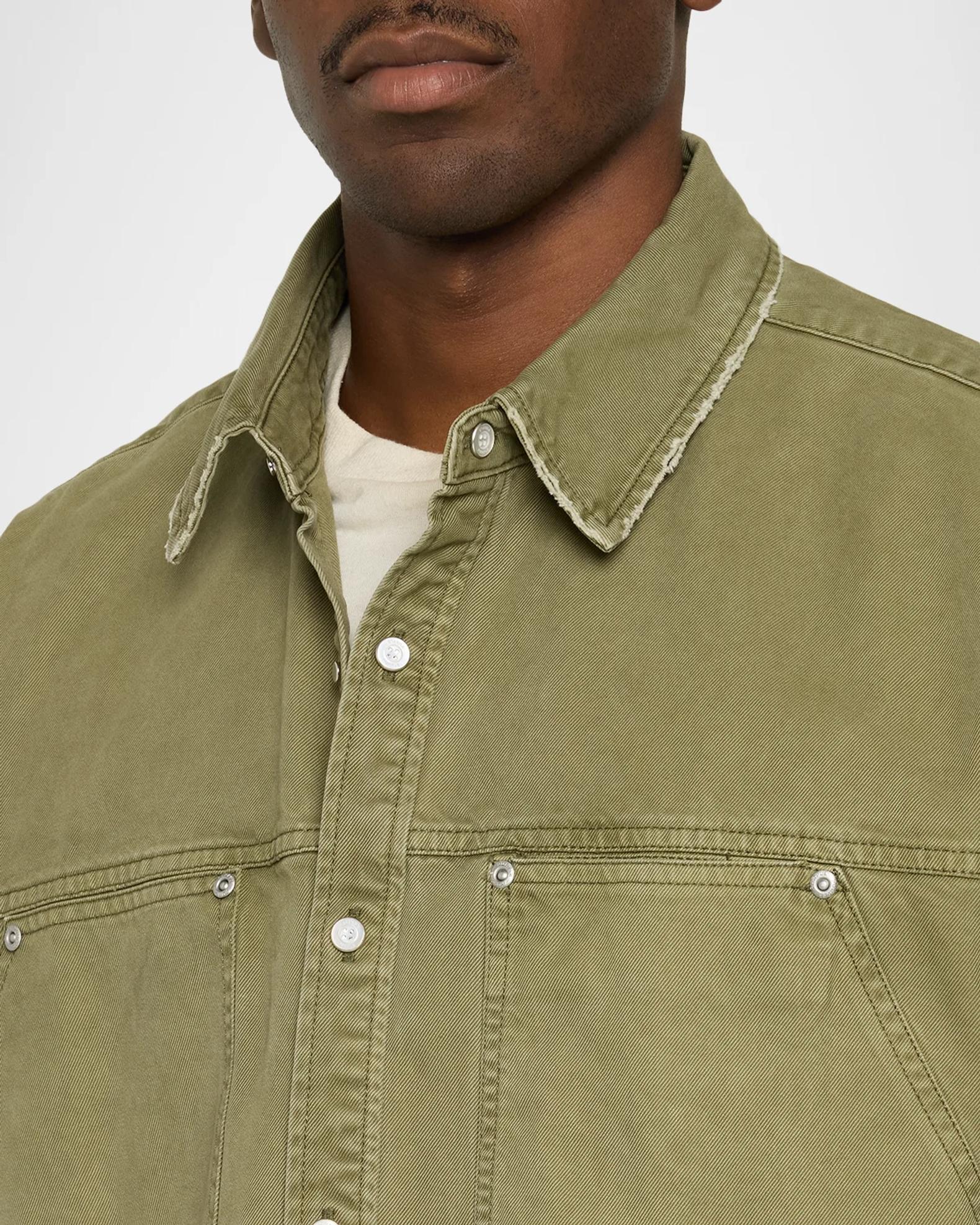 PURPLE Men's Cotton Twill Crop Shirt Jacket | Neiman Marcus