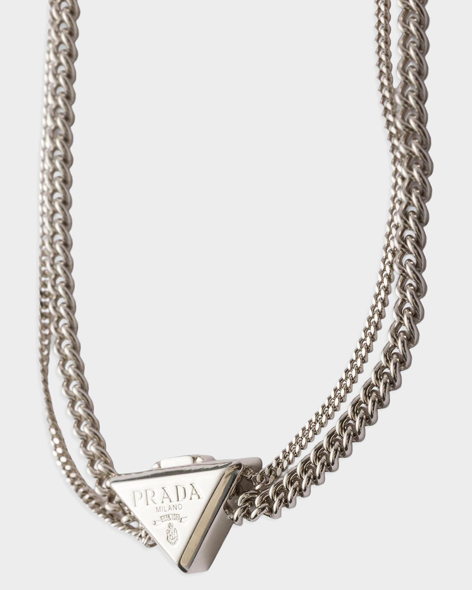 Prada Logo Metal Chain Necklace | Neiman Marcus
