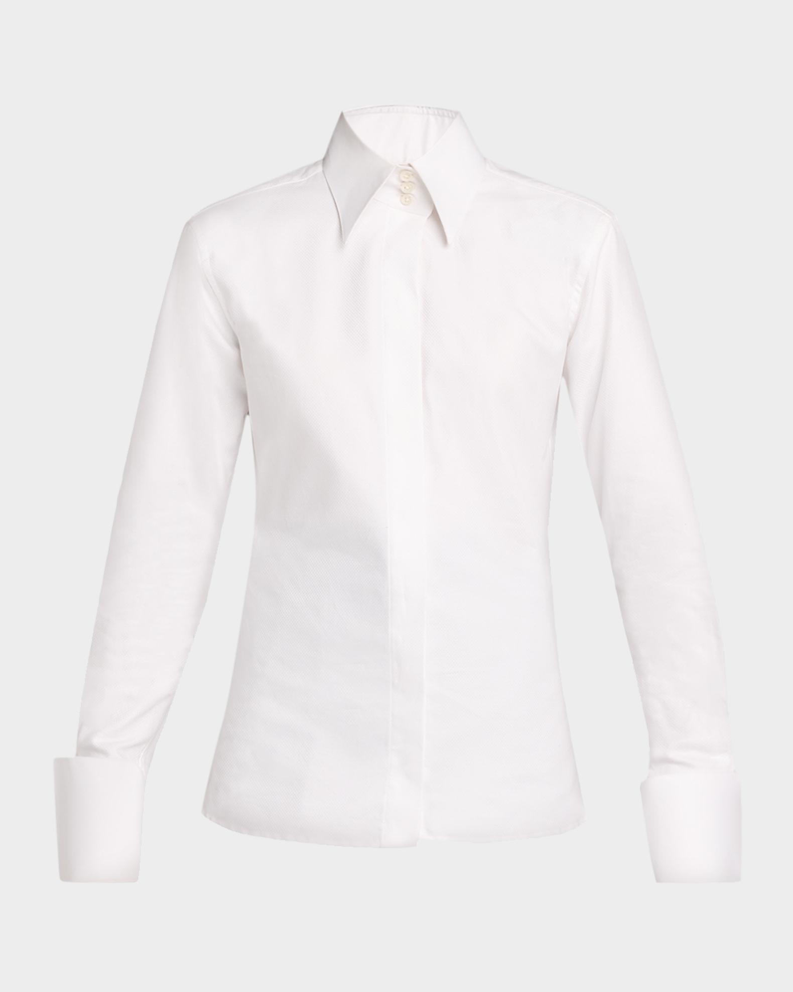 Sergio Hudson Standard Collar Long-Sleeve Cotton Shirt | Neiman Marcus