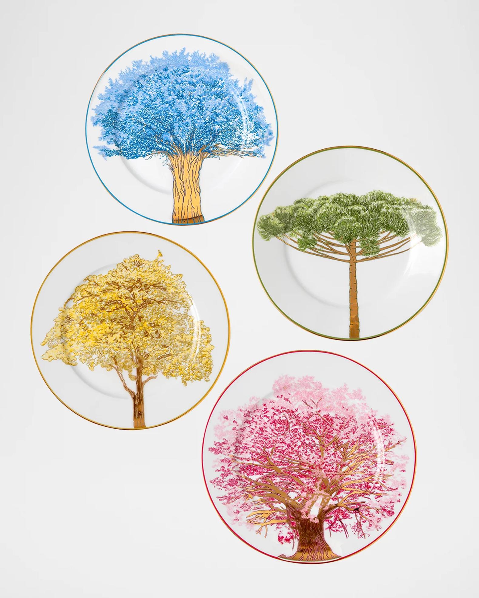 Tania Bulhoes 4-Piece Botanical Plate Set | Neiman Marcus
