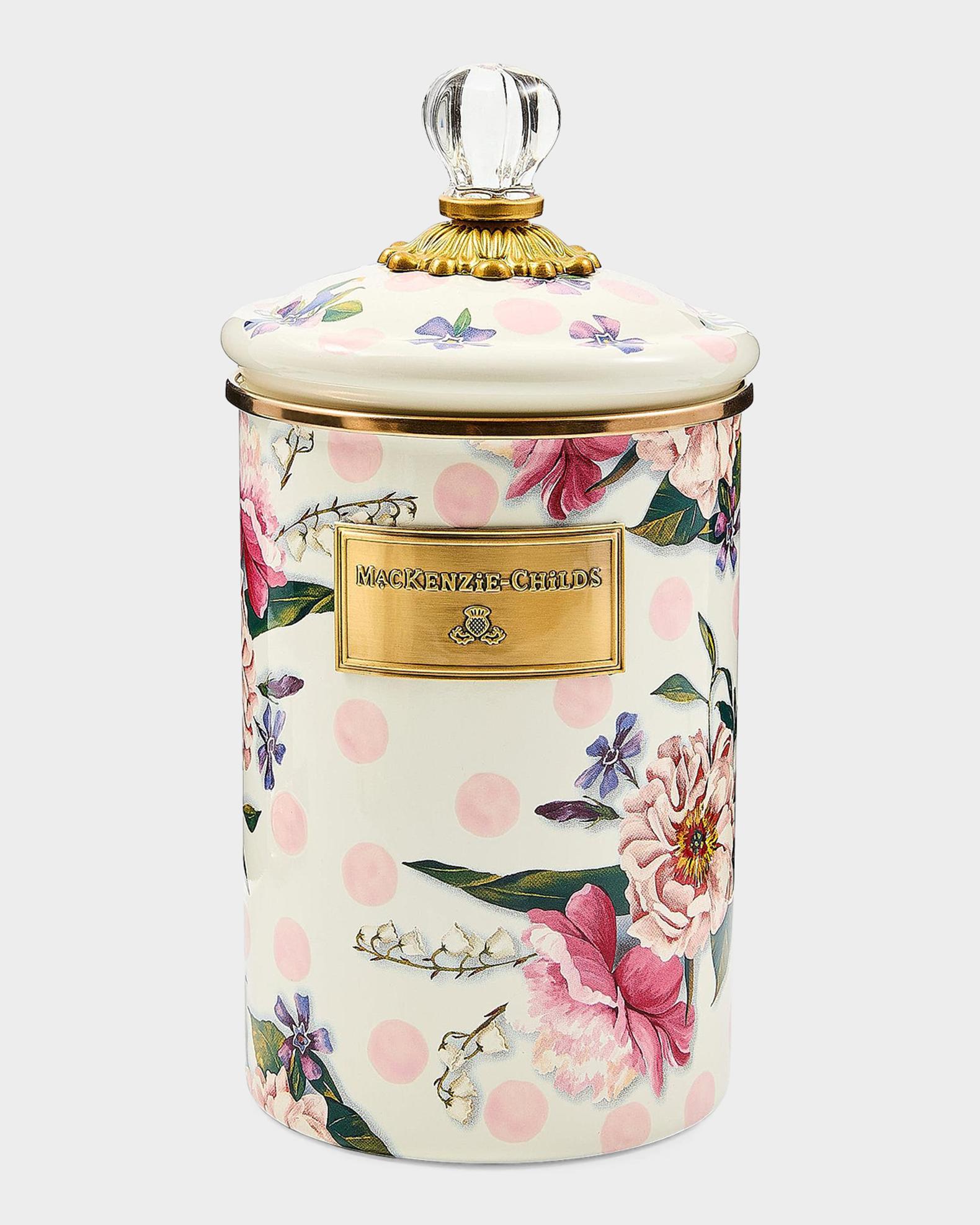 MacKenzie-Childs Wildflowers Pink Large Canister | Neiman Marcus