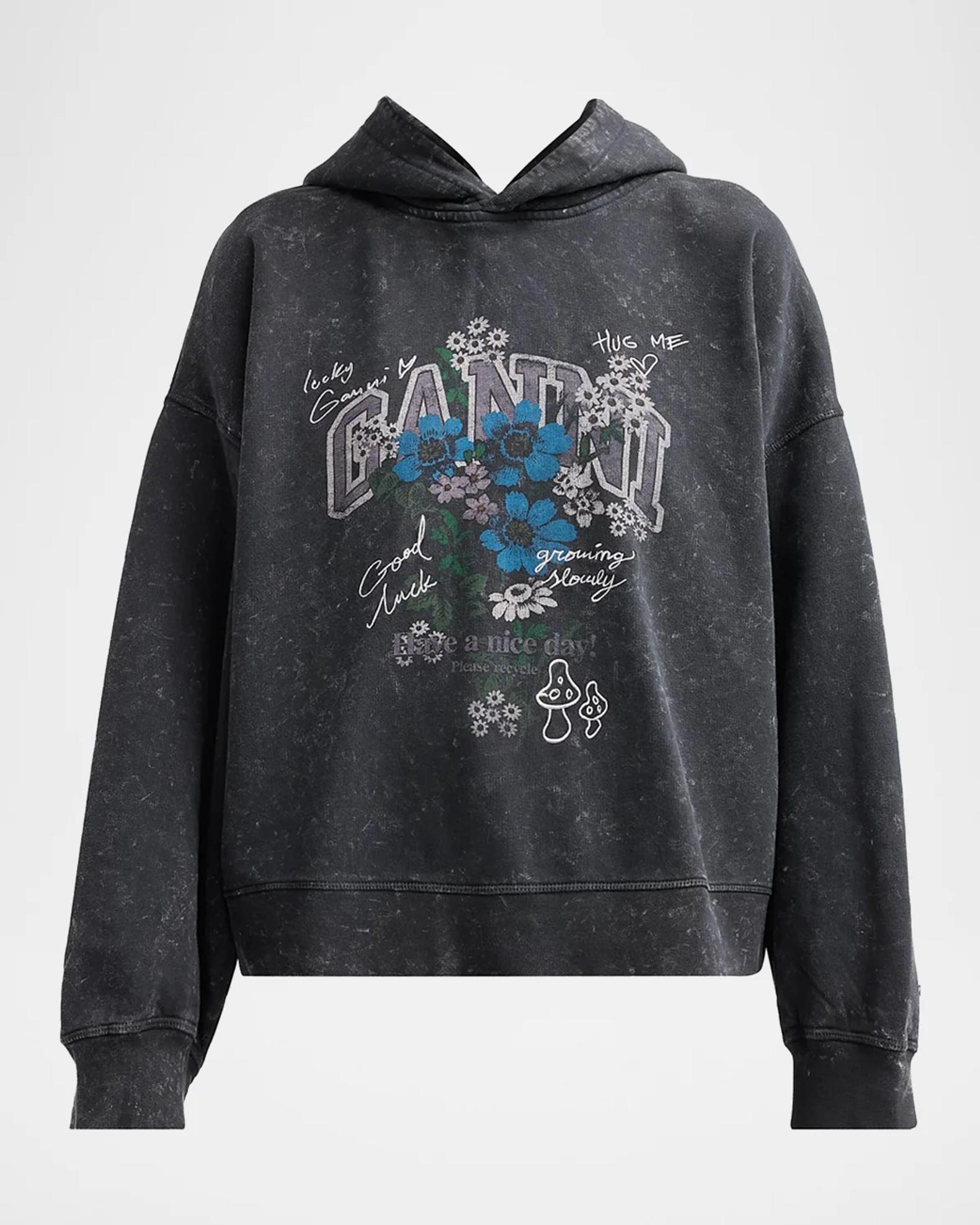 Ganni Isoli Crop Hoodie | Neiman Marcus