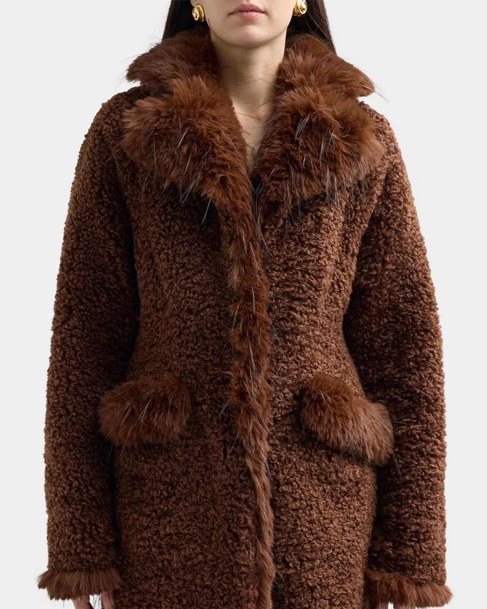 Ganni Long Teddy Faux-Shearling Coat | Neiman Marcus