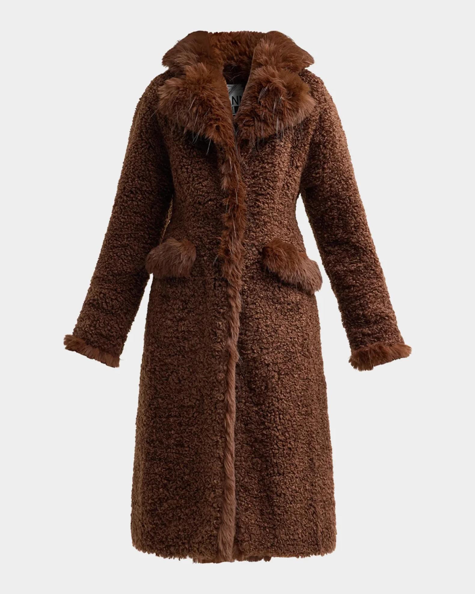 Ganni Long Teddy Faux-Shearling Coat | Neiman Marcus