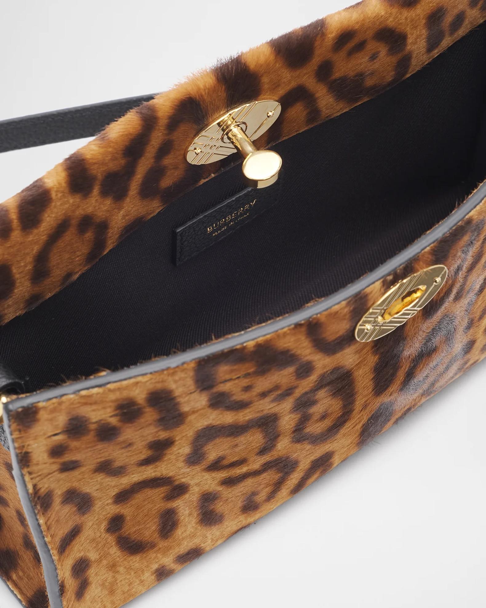 Burberry Cotswolds Leopard-Print Calf Hair Pouch Bag | Neiman Marcus