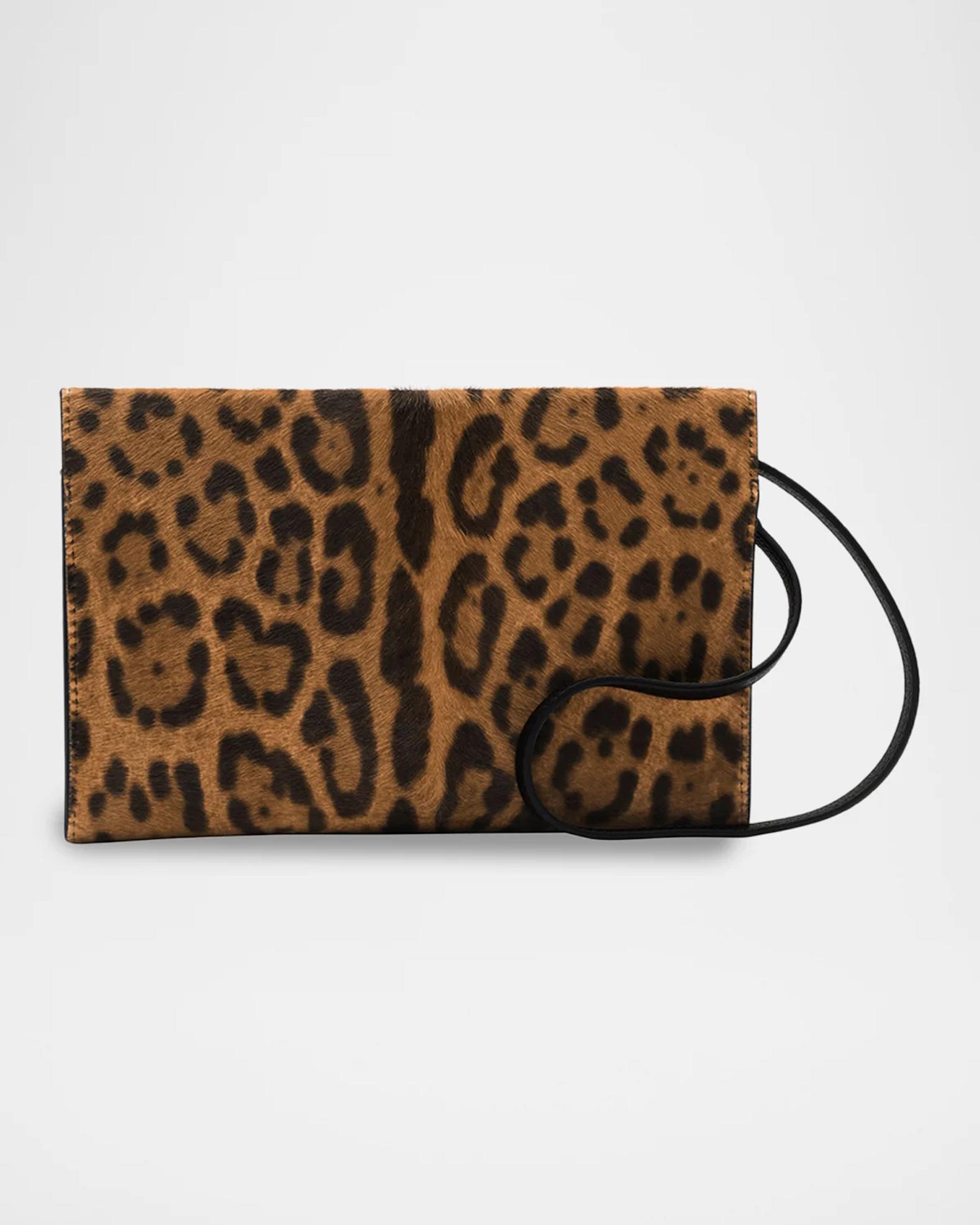 Burberry Cotswolds Leopard-Print Calf Hair Pouch Bag | Neiman Marcus