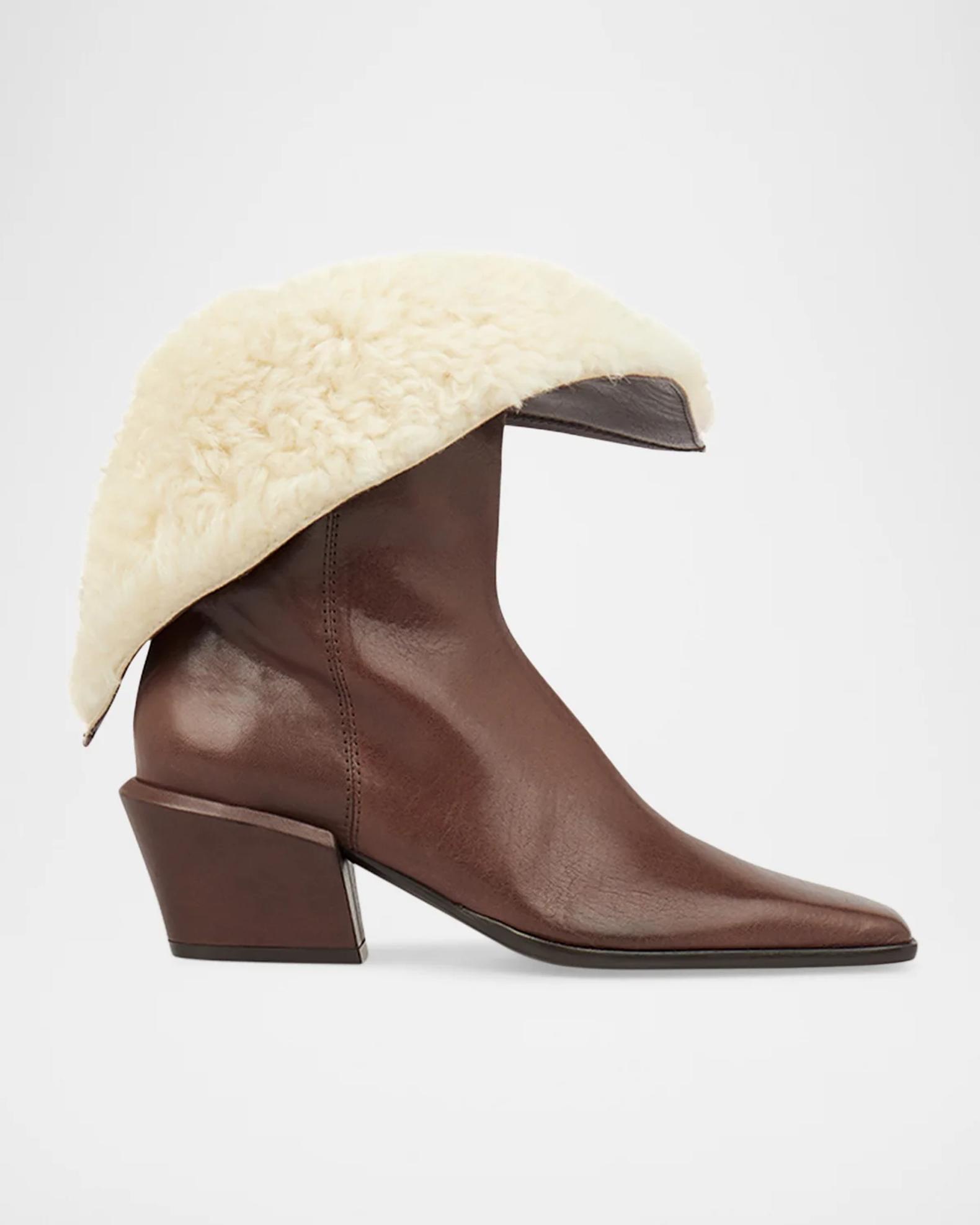 Paris Texas Bettina 50MM Shearling-Lined Leather Boots | Neiman Marcus