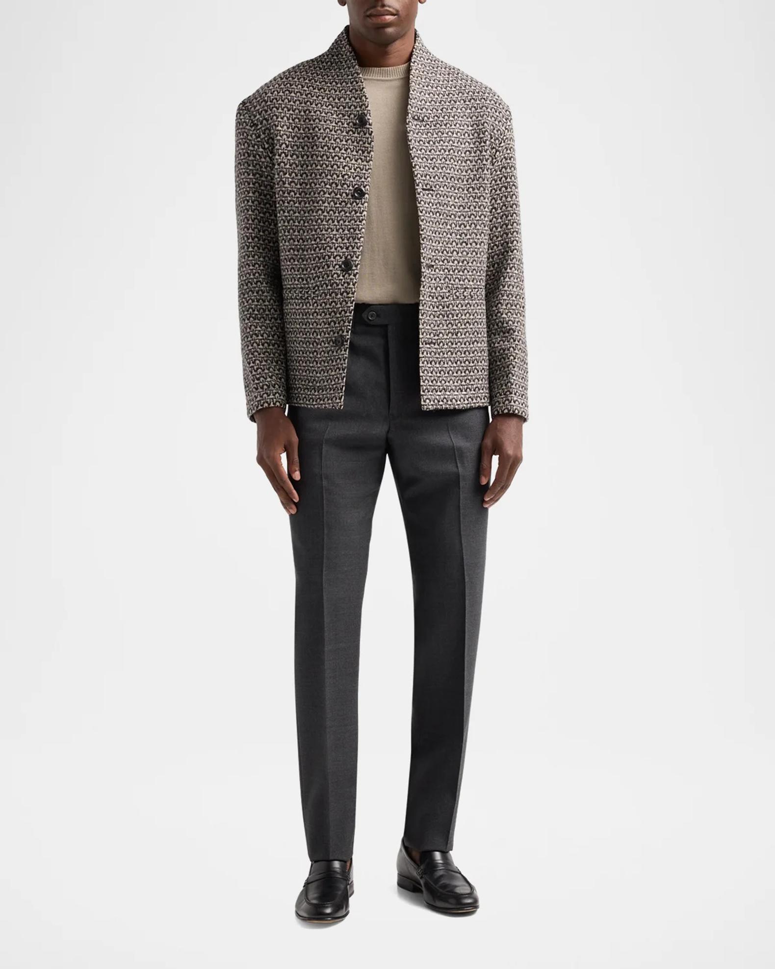 Emporio Armani Men's Textured Wool Trousers | Neiman Marcus