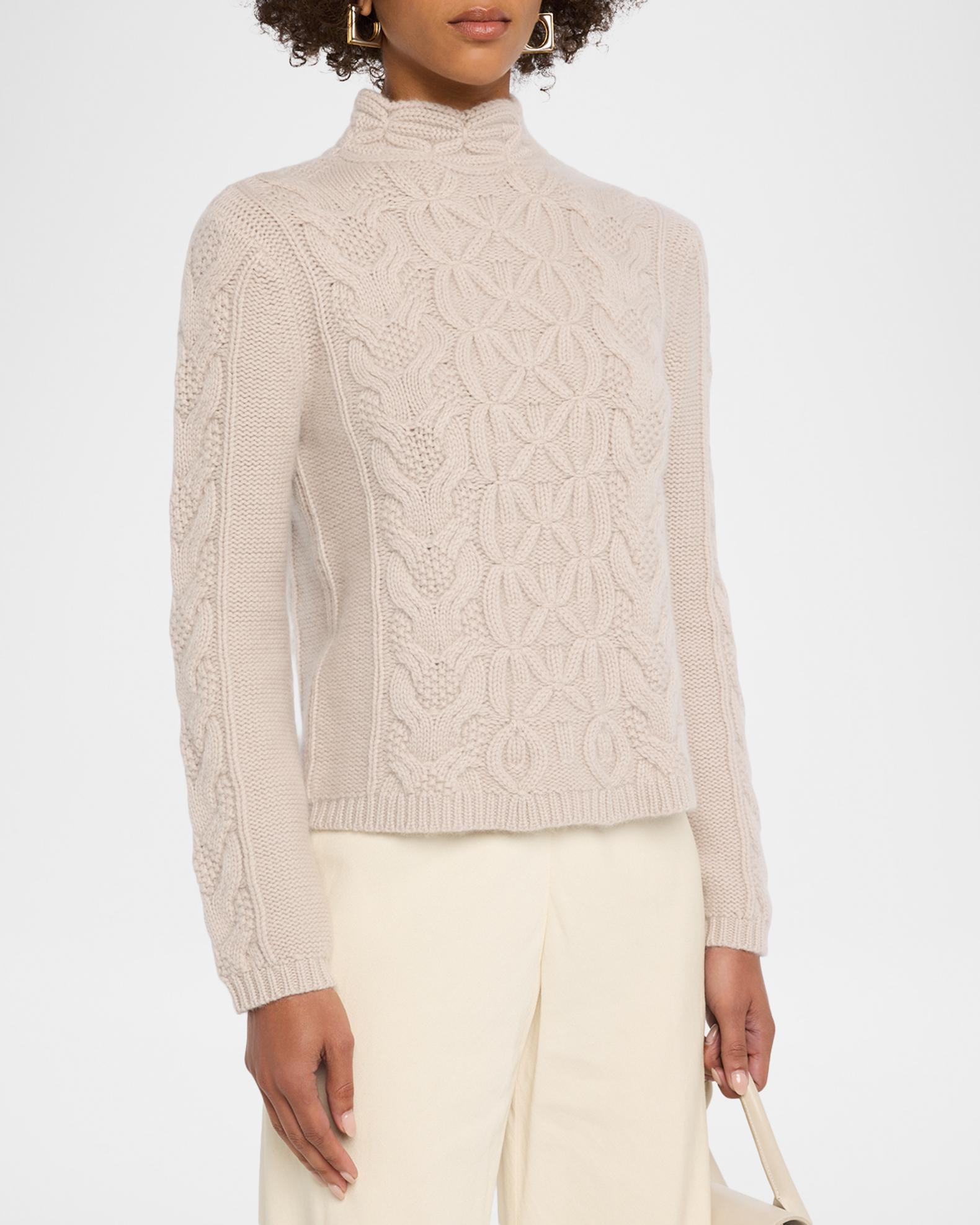 TSE Cashmere Cashmere Mixed Cable-Knit Mock-Neck Sweater | Neiman