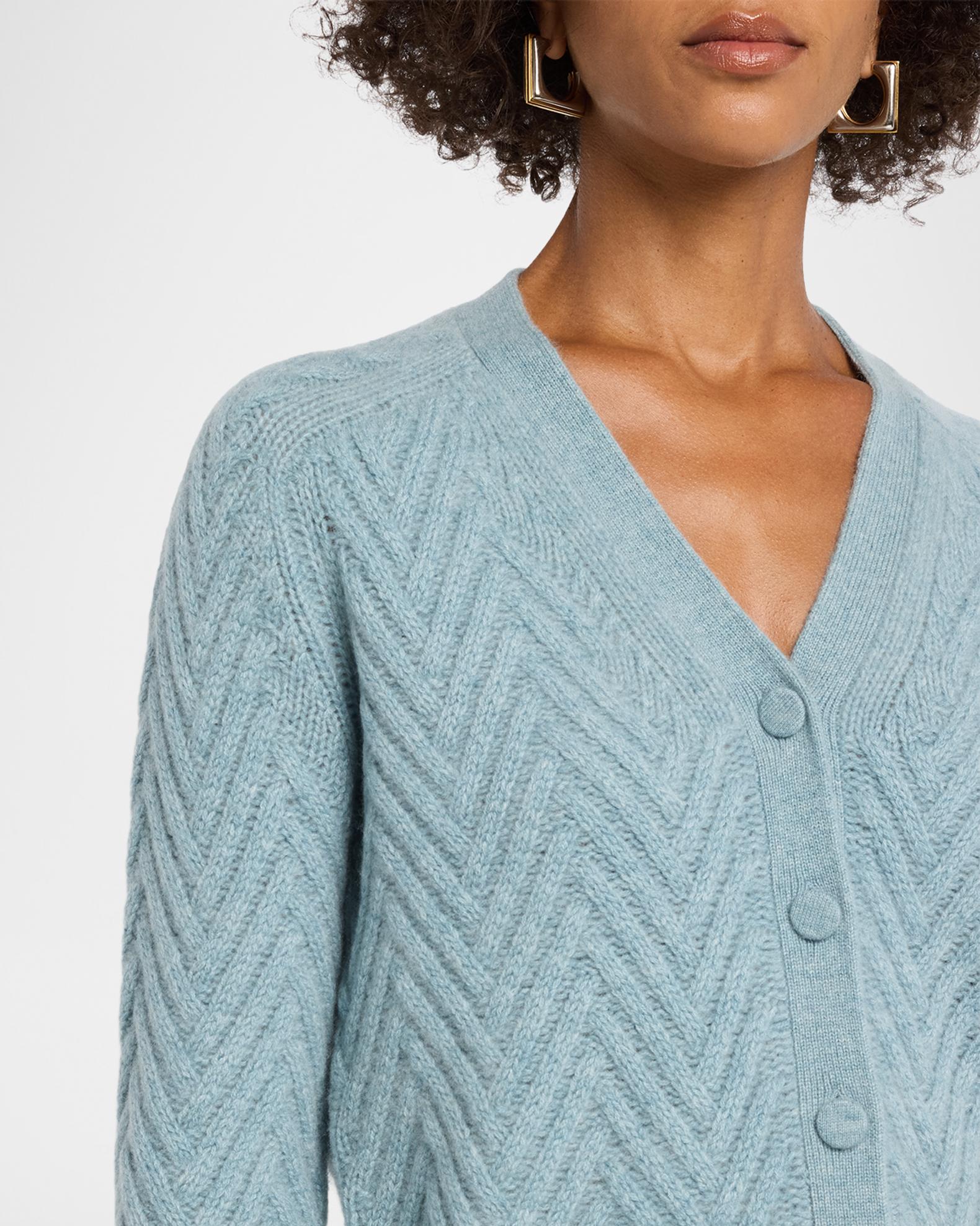 TSE Cashmere Cashmere Chevron-Stitch Cardigan | Neiman Marcus