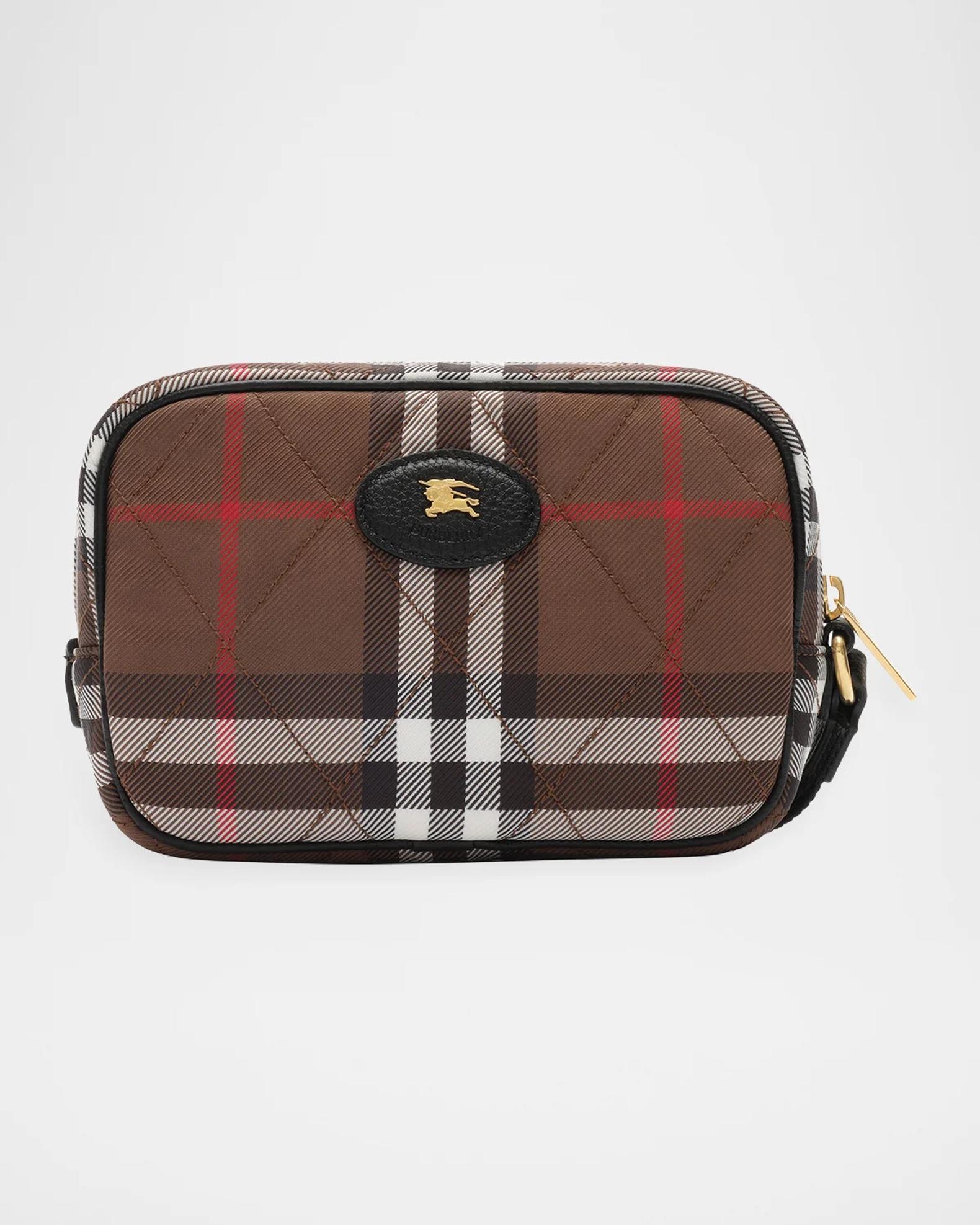 Burberry Horseshoe Quilted Check Wristlet Pouch Bag | Neiman Marcus