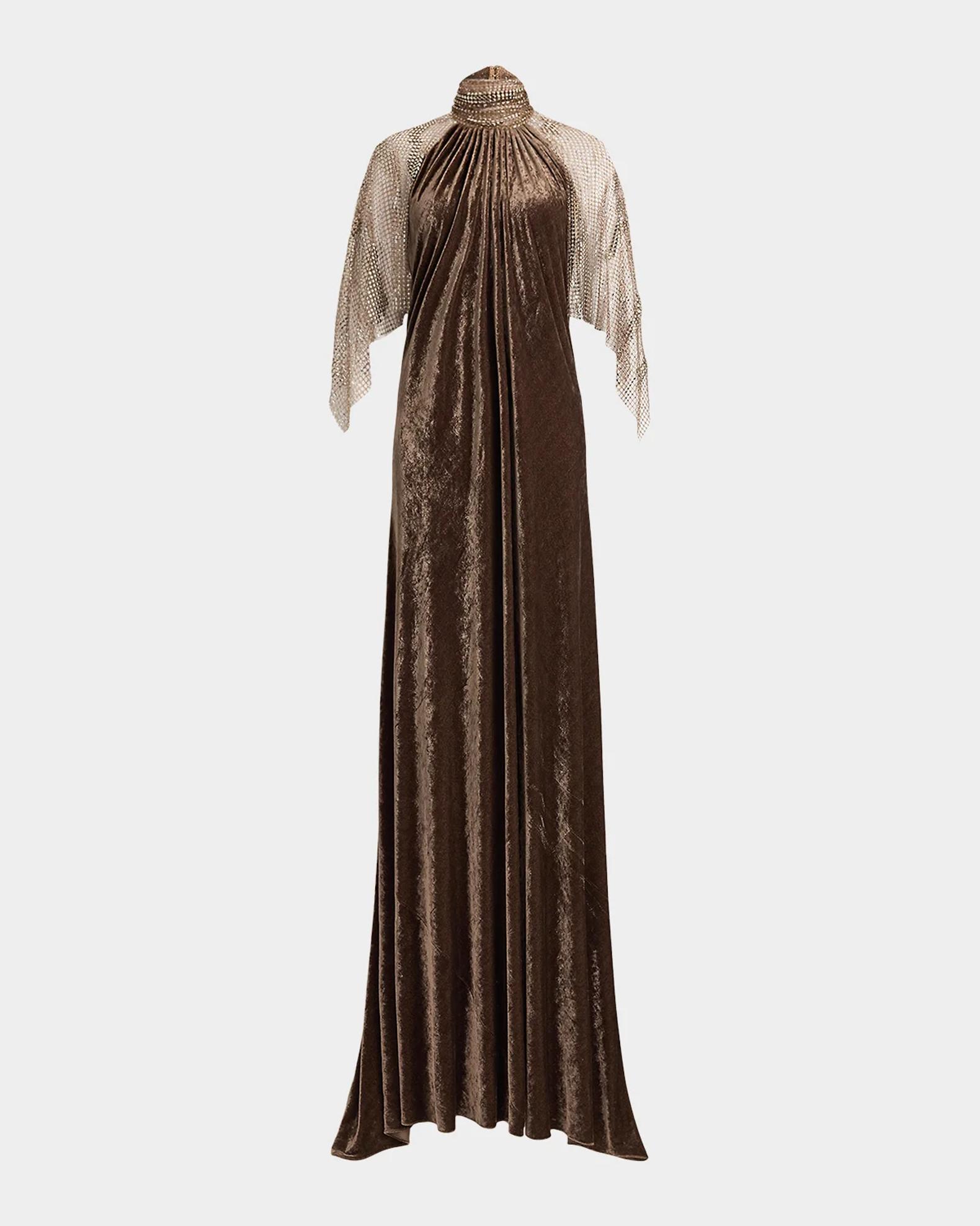 Ralph Lauren Women's Willow Velour Evening Dress