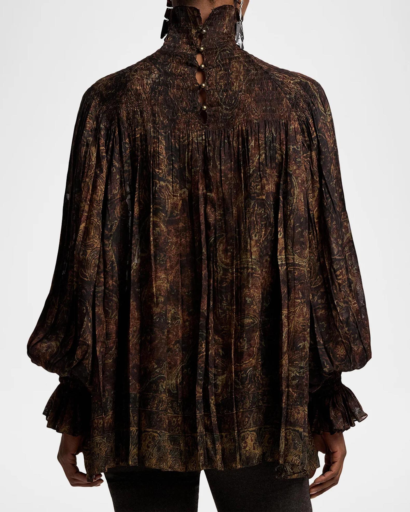 Ralph Lauren Collection Maddison Paisley Fil Coupé Top | Neiman Marcus