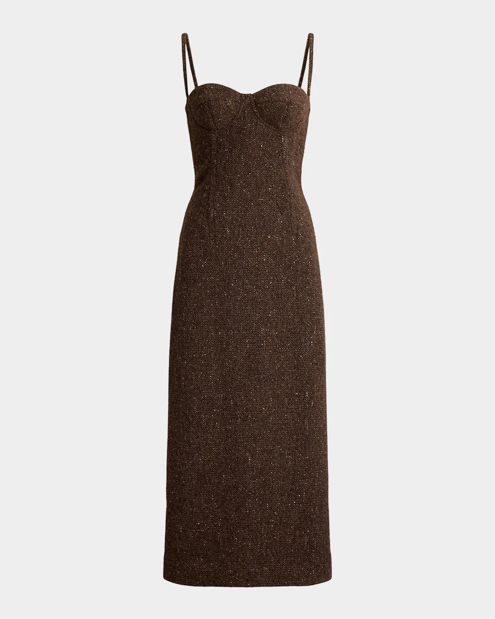 tweed brown dress Ralph Lauren Women's Jocey Wool-Blend Donegal Day | Size 10 Color:Sienna Rose (LightCoral) WATCH: Bill Clinton Reacts Shapewear Ladies dresses inspired buttons