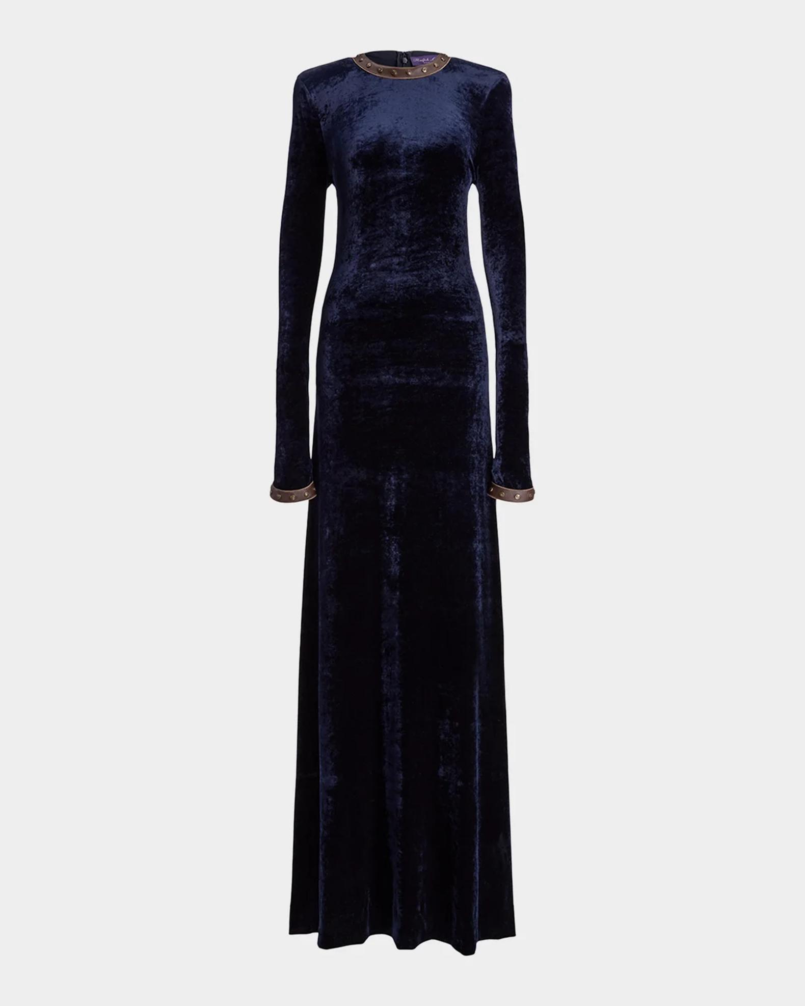 Ralph Lauren Collection Nancie Velour Evening Dress | Neiman Marcus