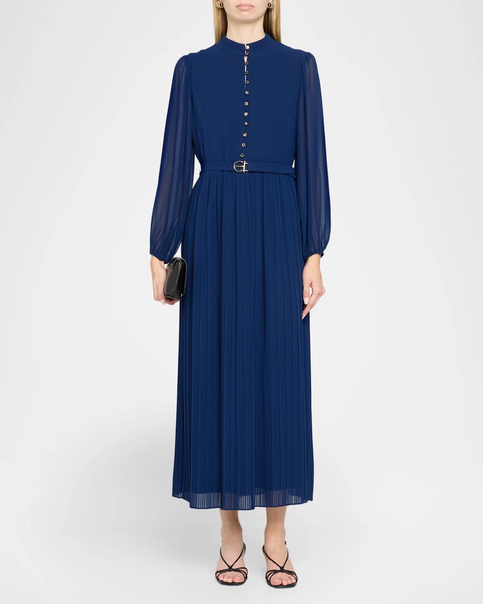 Elie Tahari Women's Adira A-Line Mock Neck Long Sleeve Dress - Jaden Twil