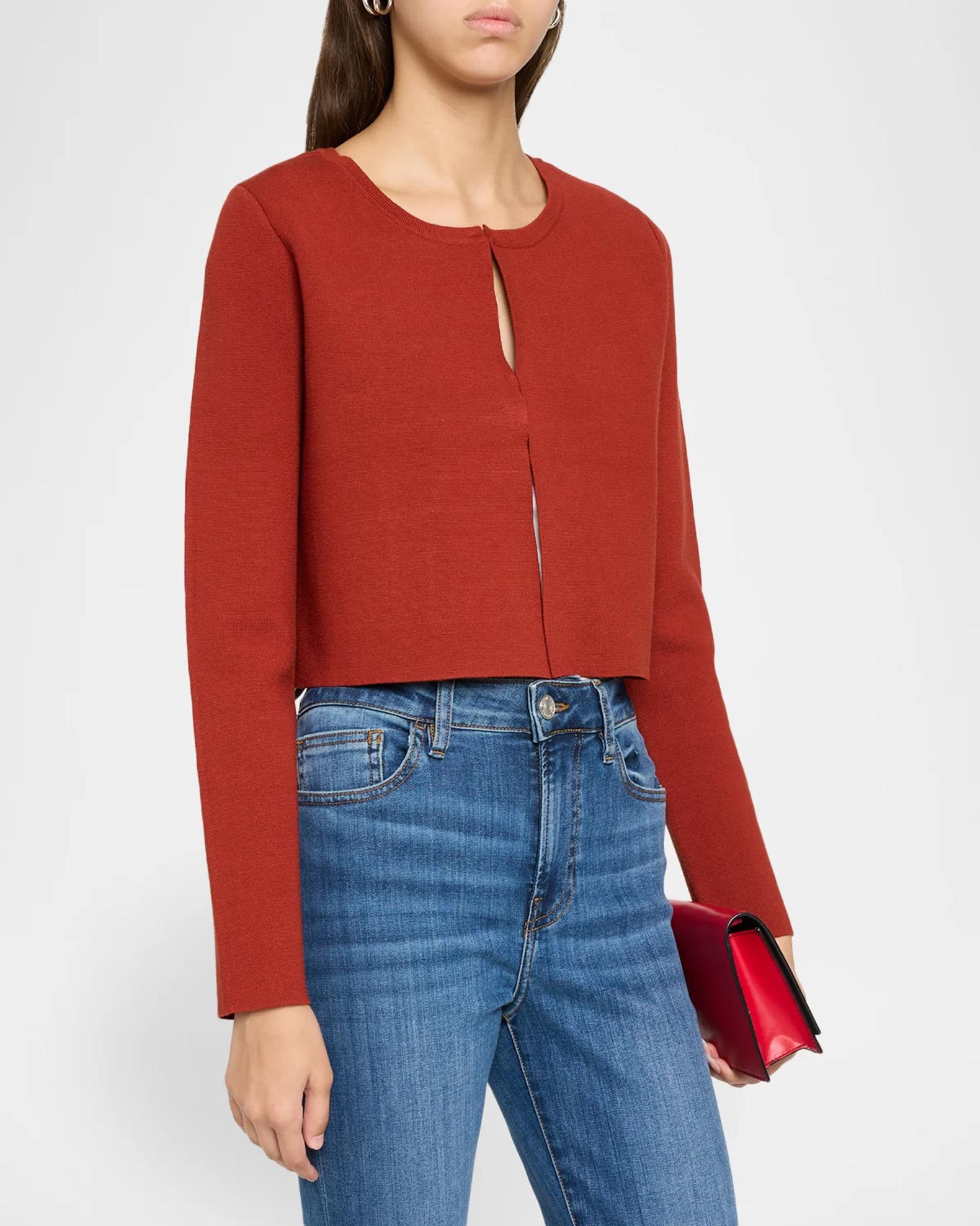 Elie Tahari The Kailany Cropped Knit Sweater | Neiman Marcus