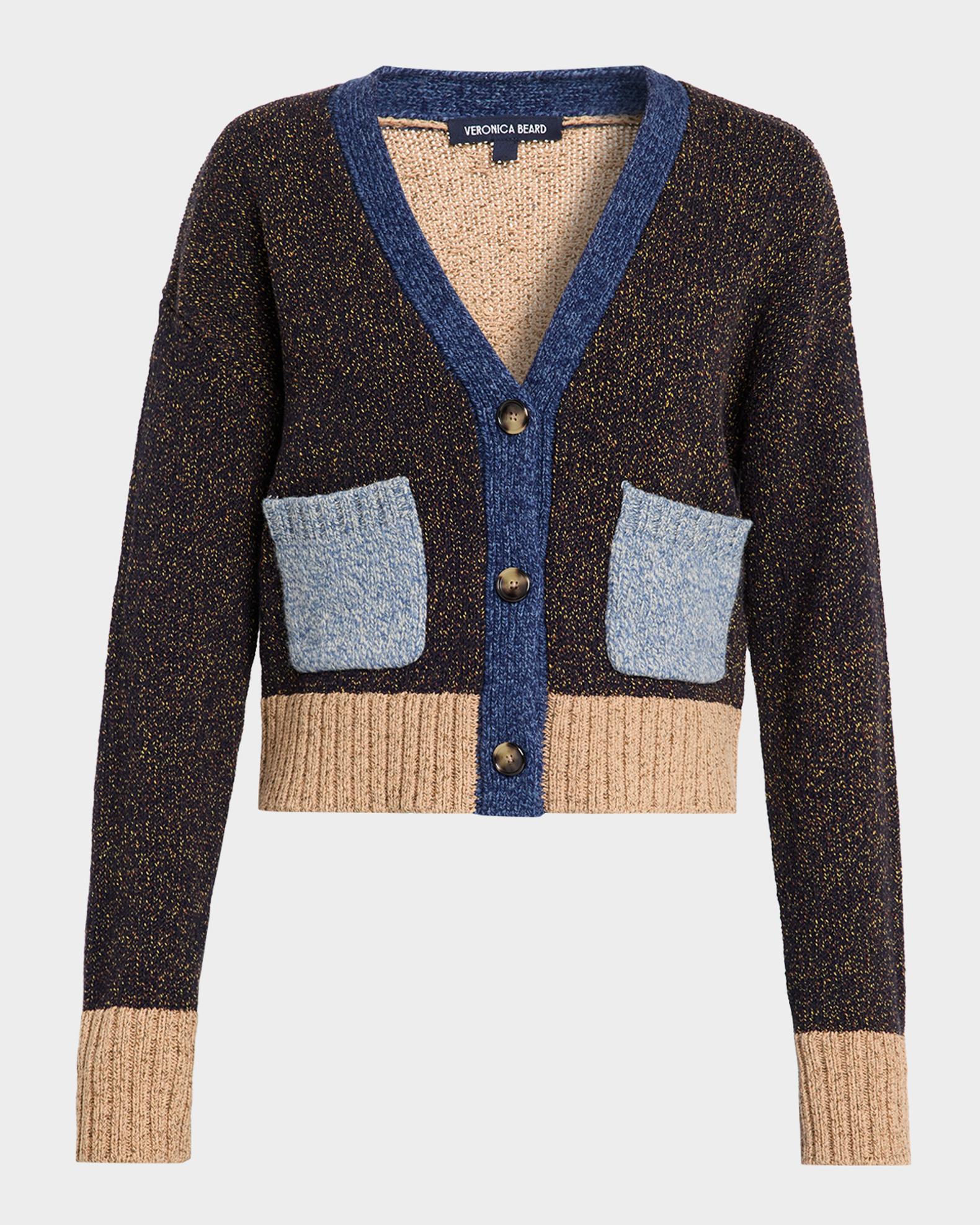 Veronica Beard Josiane Merino Wool-Blend Crop Cardigan | Neiman Marcus