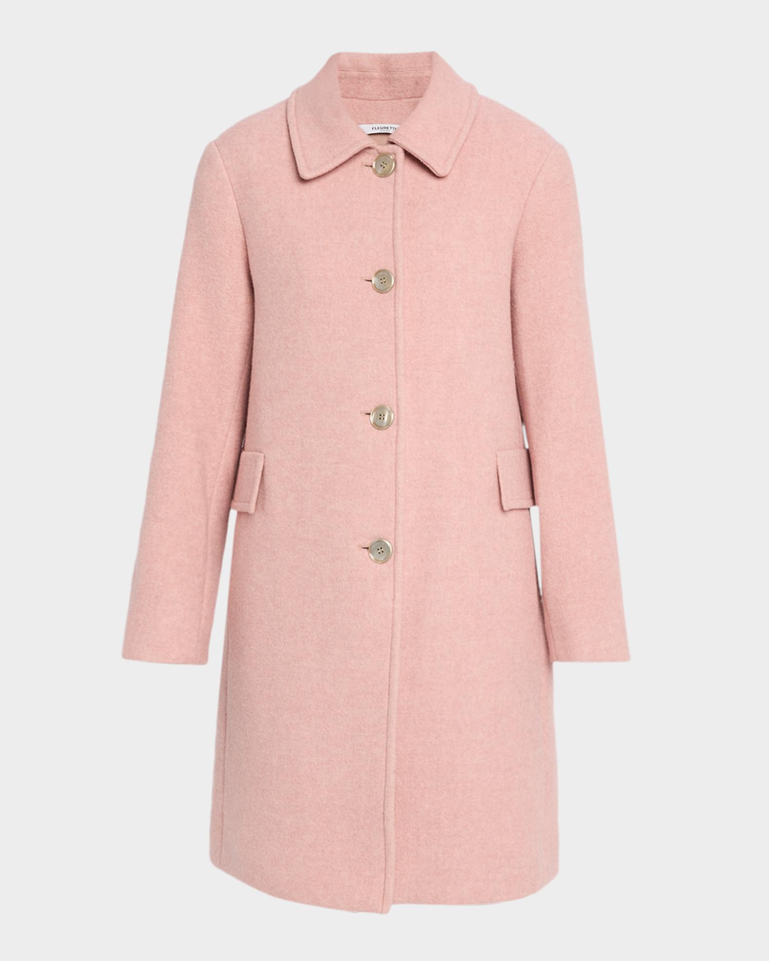 Fleurette Textured Wool-Blend Straight Coat | Neiman Marcus