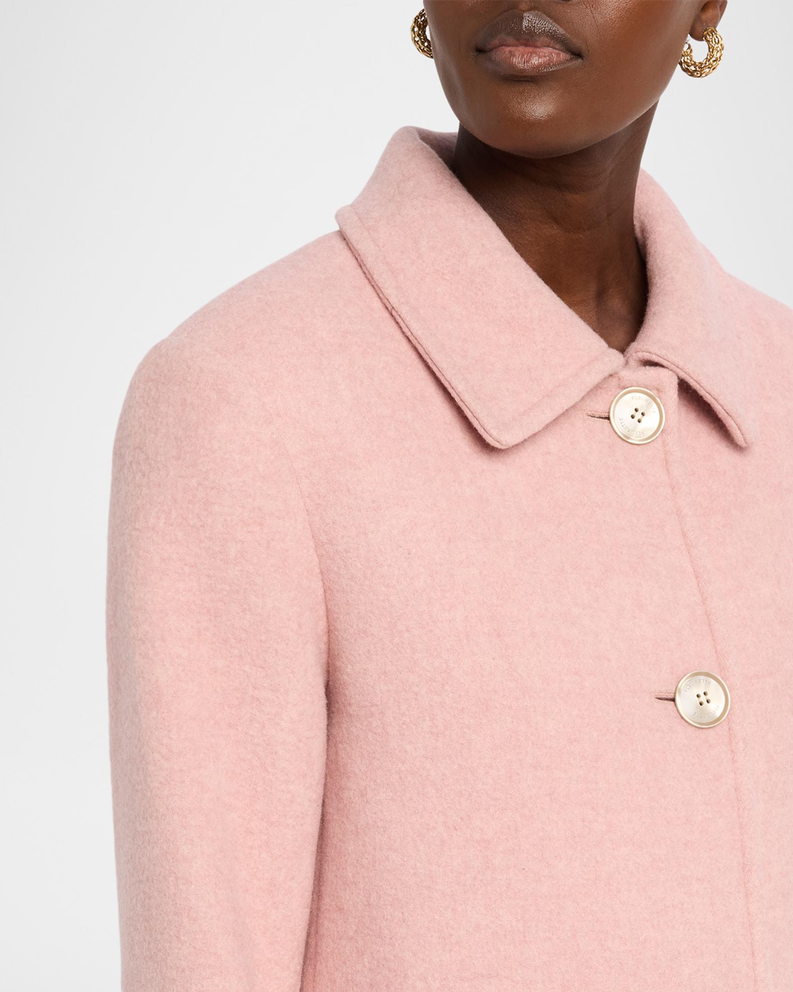 Fleurette Textured Wool-Blend Straight Coat | Neiman Marcus