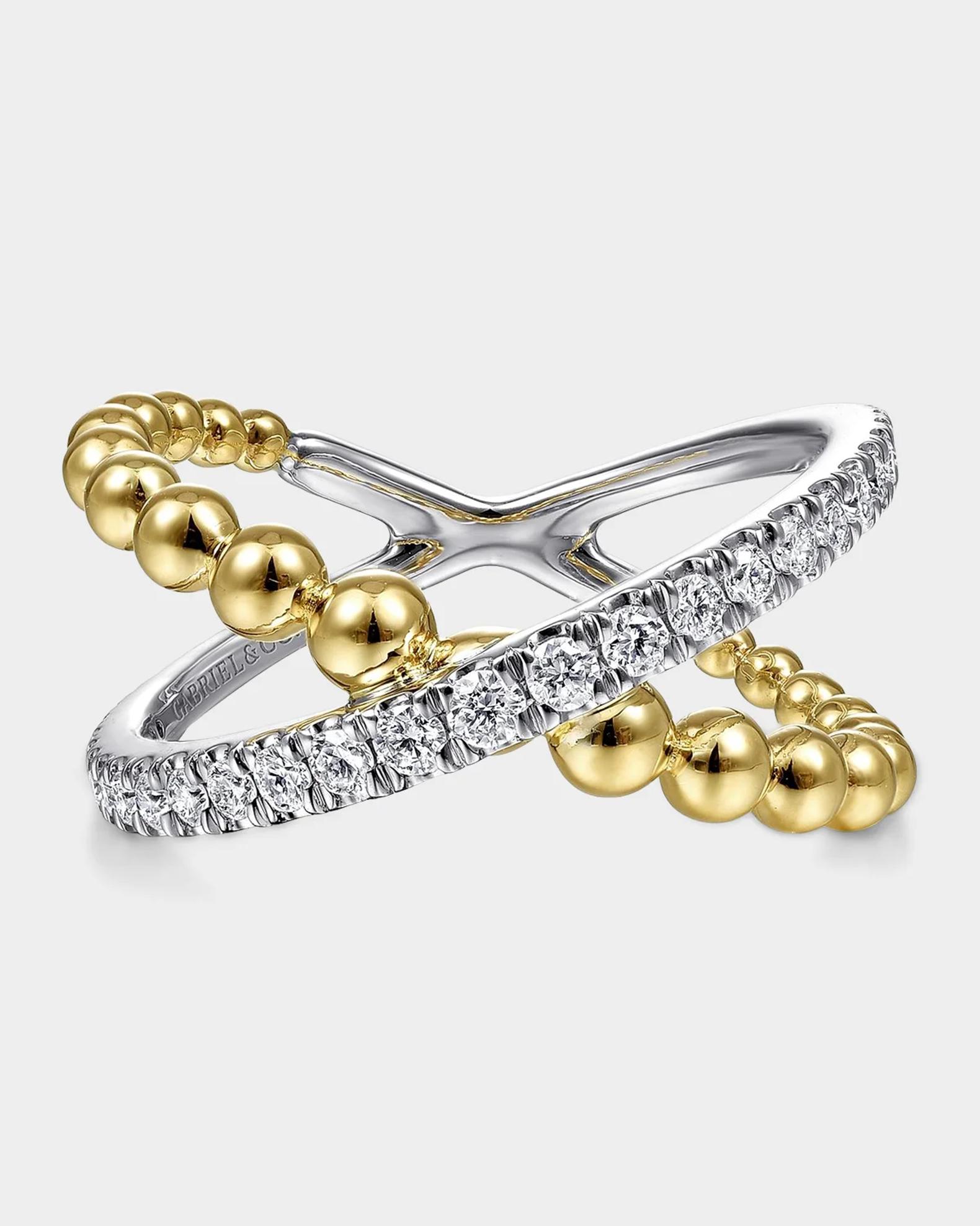 Gabriel & Co Two-Tone 14K Gold & 0.44 TCW Diamond Ring | Neiman Marcus