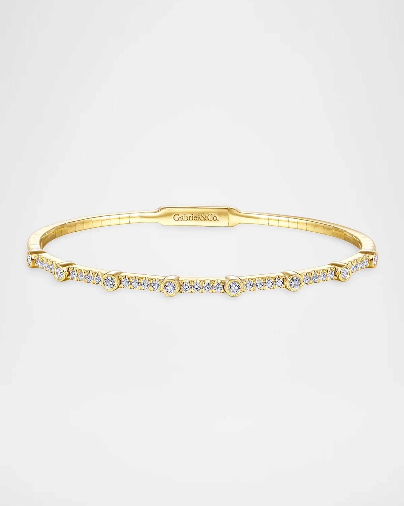 Gabriel & Co 14K Yellow Gold & 0.65 TCW Diamond Bangle | Neiman Marcus