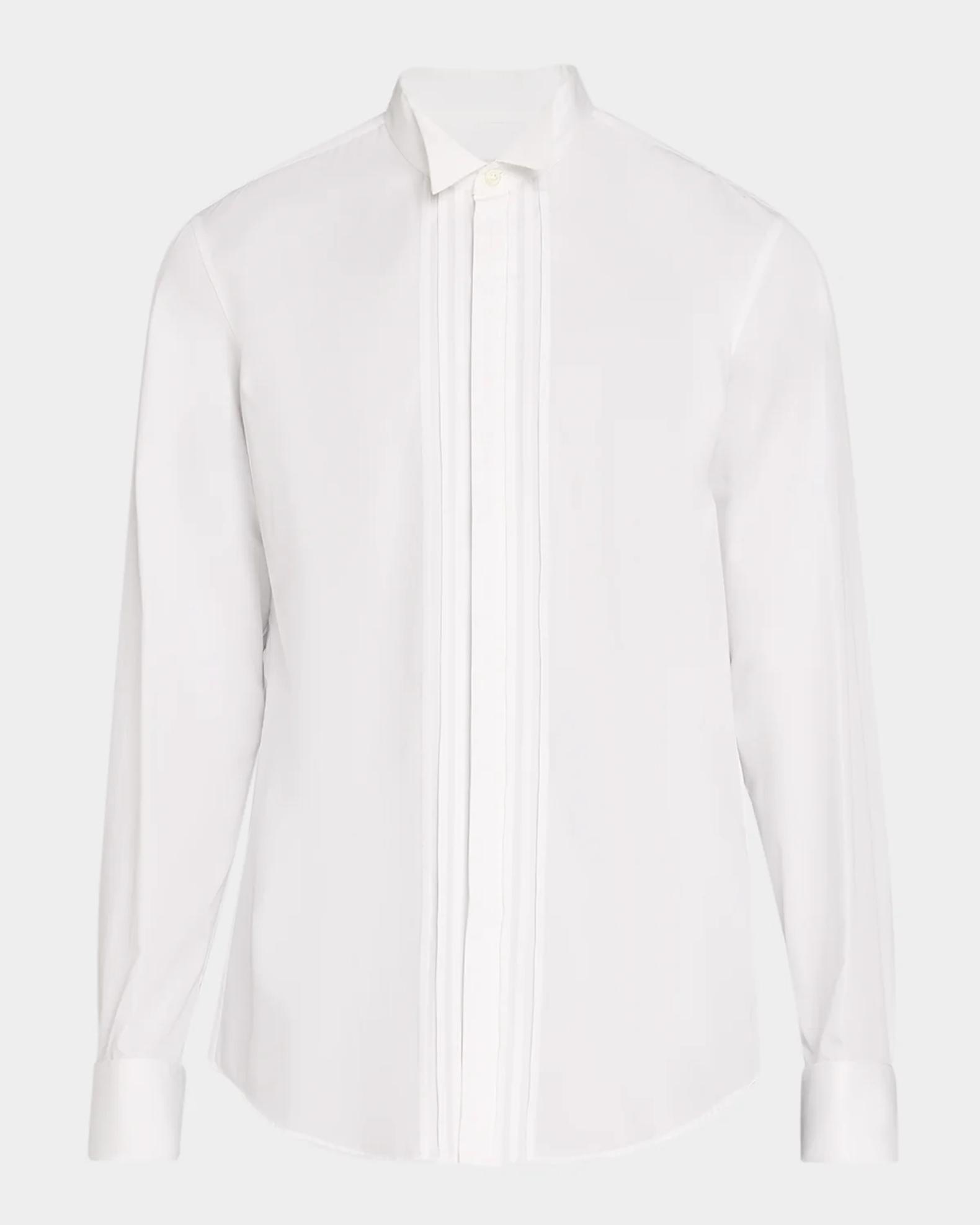 Dries Van Noten Men's Cuzy Bis Pleated French-Cuff Dress Shirt