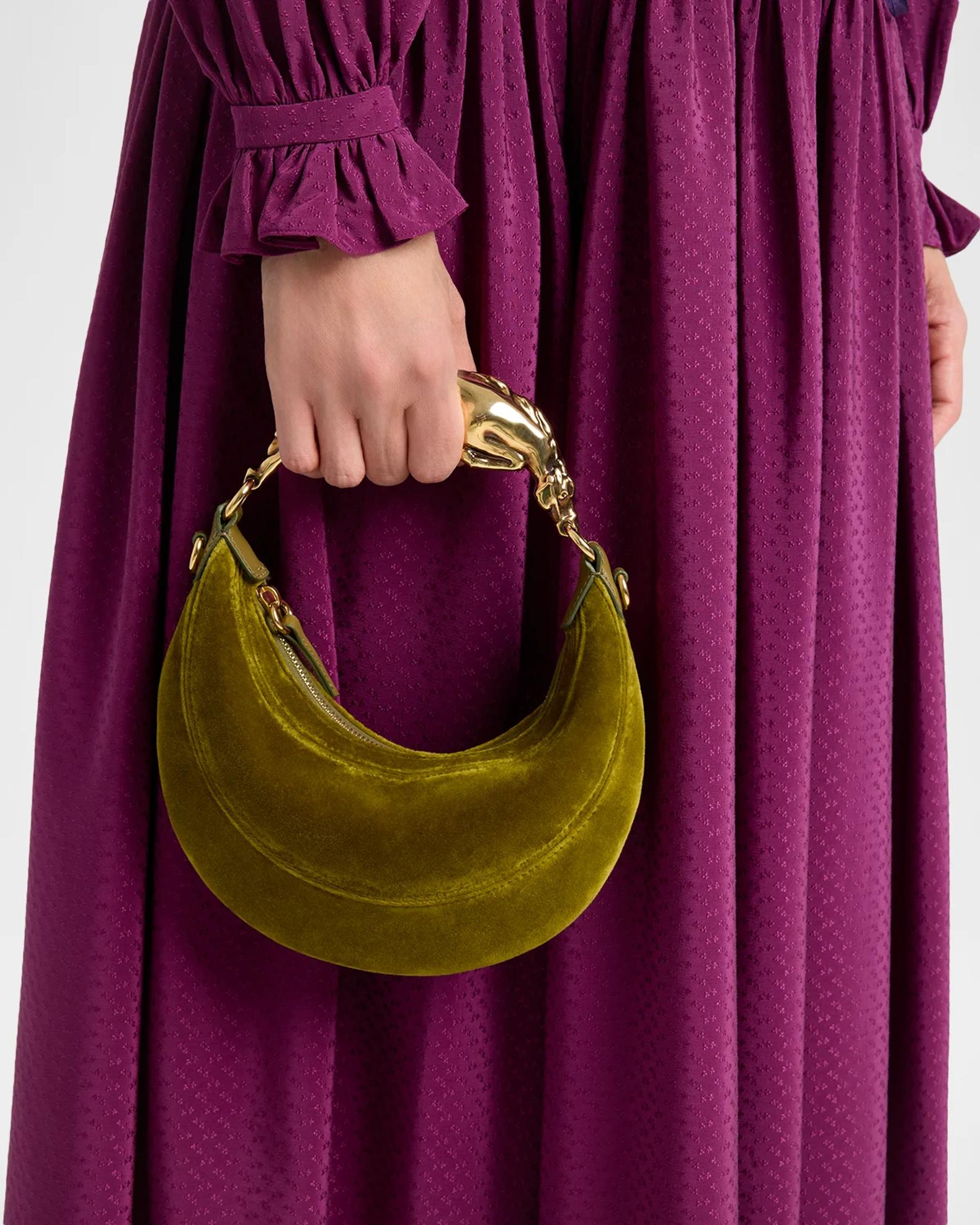 Chloe Chain Horse Small Velvet Shoulder Bag | Neiman Marcus