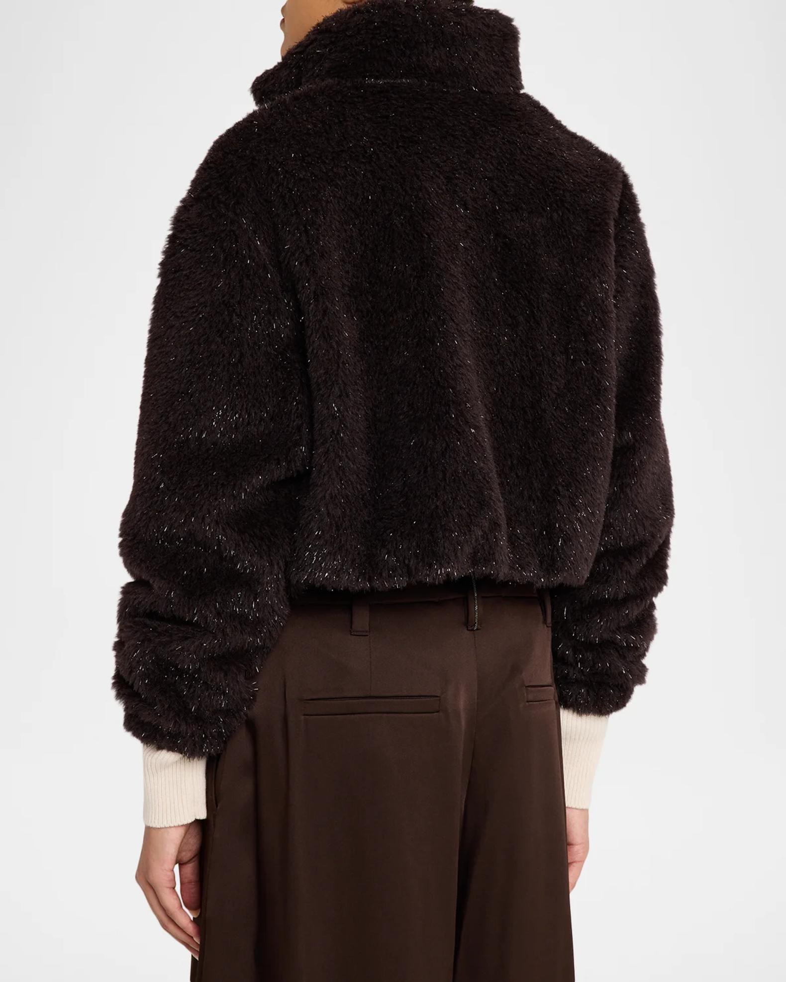 Brunello Cucinelli Sparkling Teddy Crop Jacket | Neiman Marcus