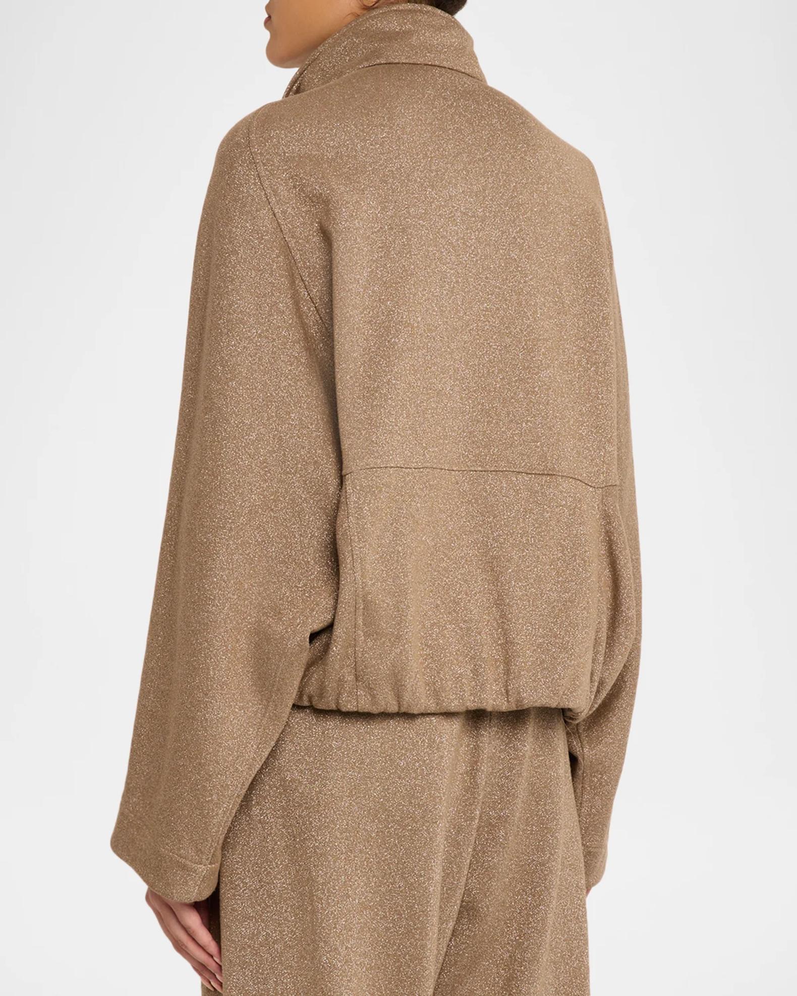 Brunello Cucinelli Sparkling Fleece Snap-Button Track Jacket | Neiman ...