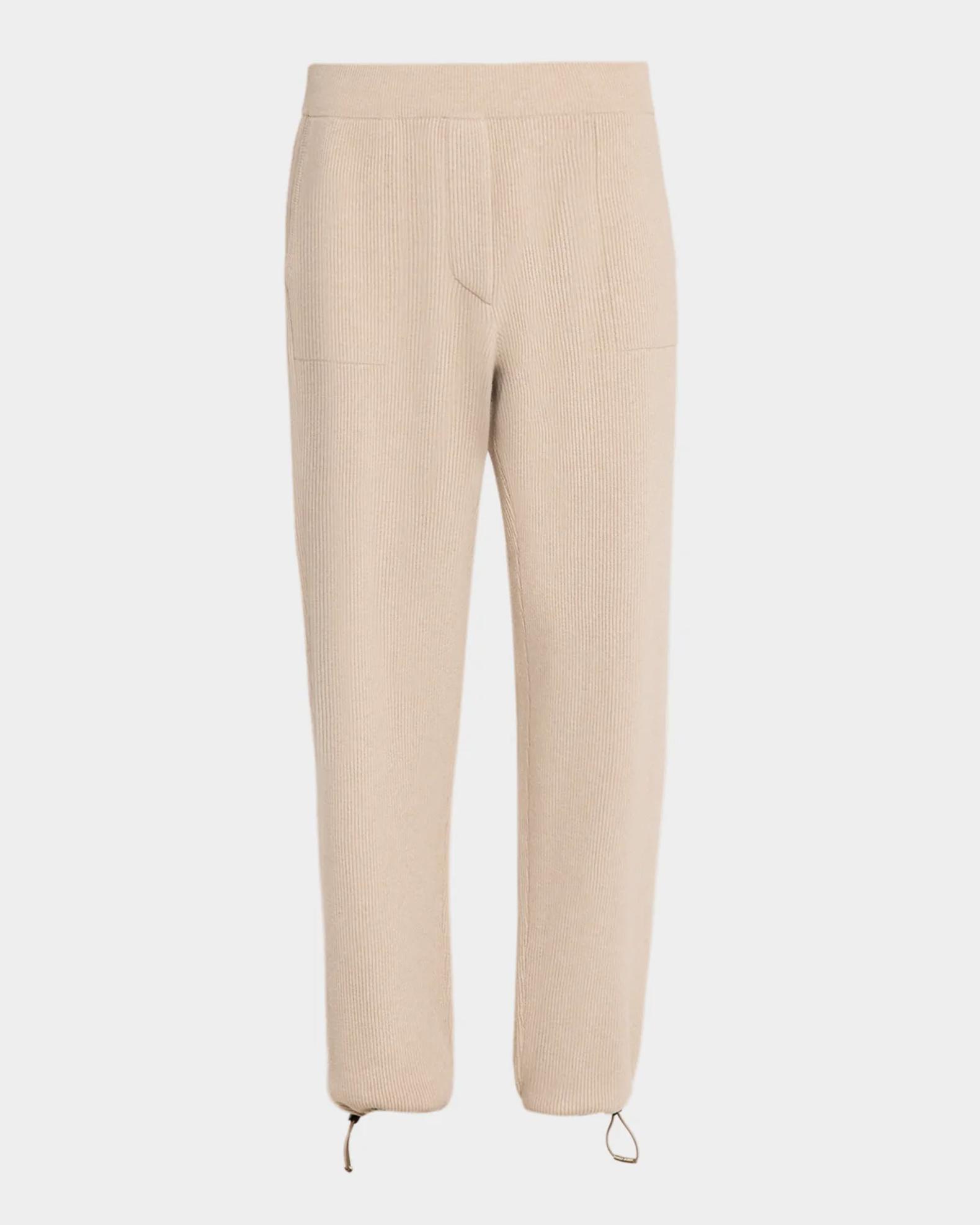 Brunello Cucinelli Wool-Cashmere Rib Knit Pull-On Pants | Neiman Marcus