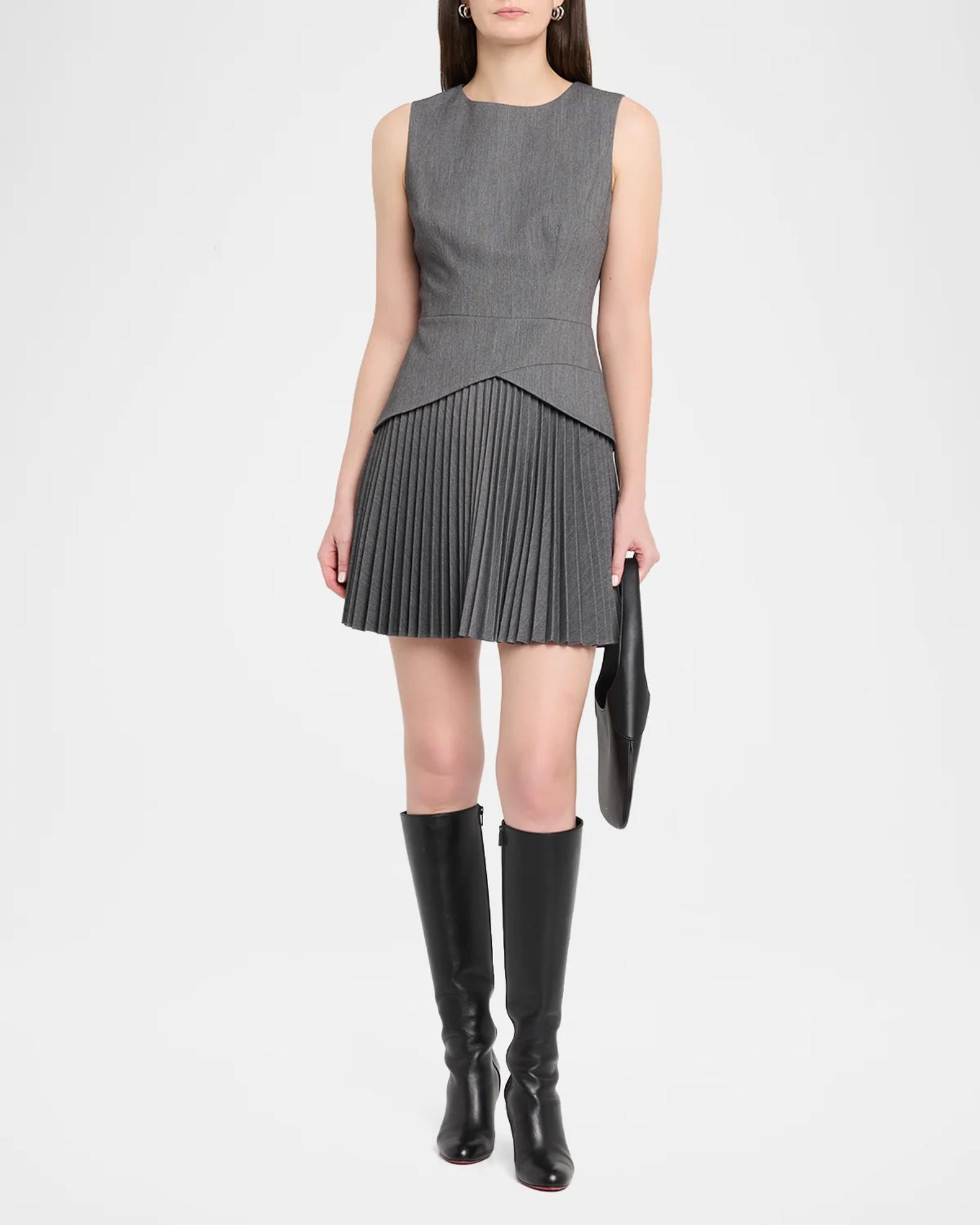 Milly Haddy Pleated Sleeveless Mini Dress | Neiman Marcus