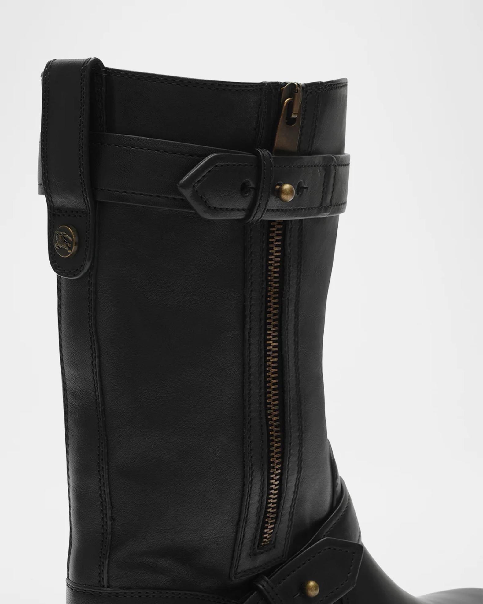Burberry Men's Kent Leather Biker Boots | Neiman Marcus