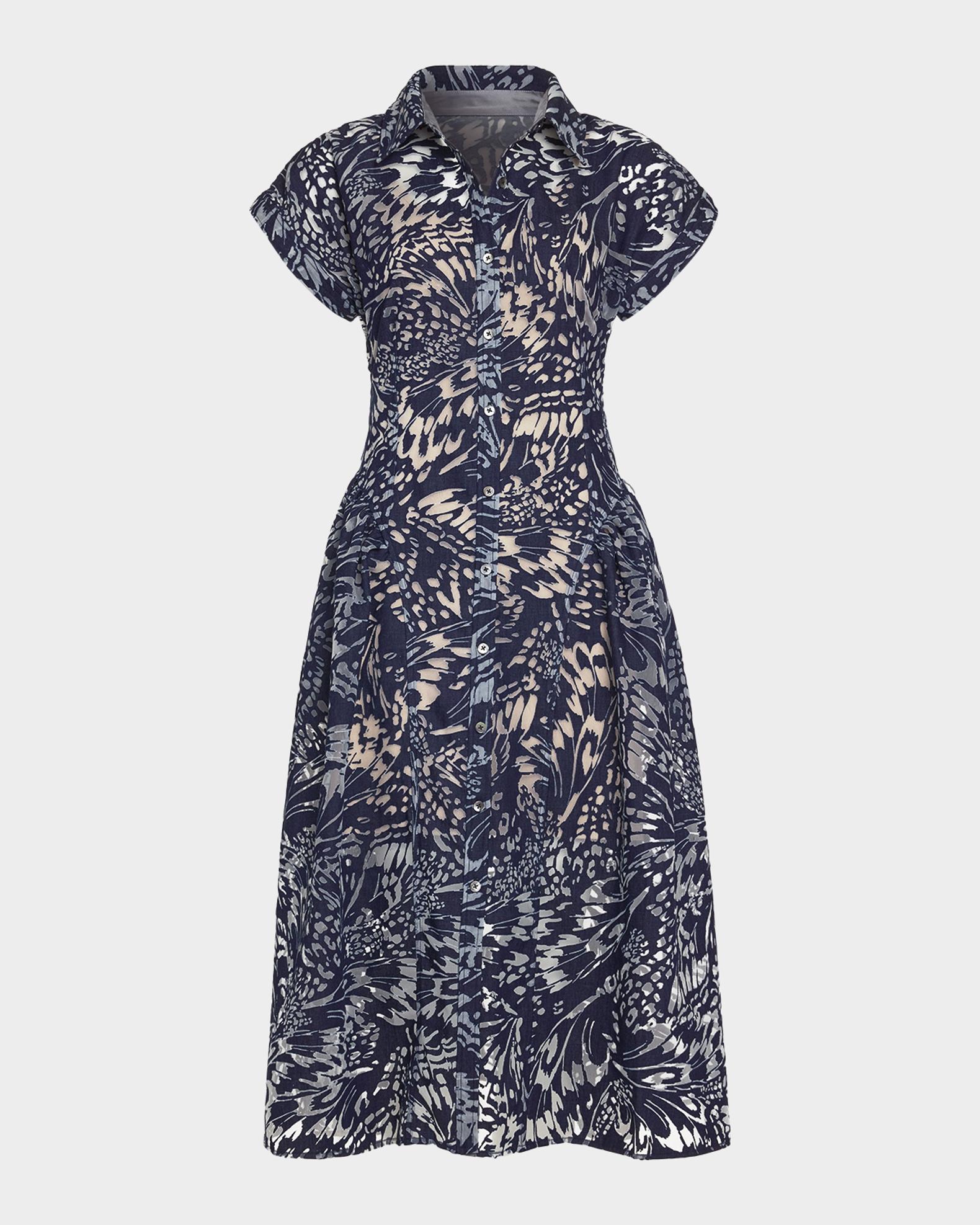 Ramy Brook Kate Butterfly Burnout Midi Shirtdress | Neiman Marcus