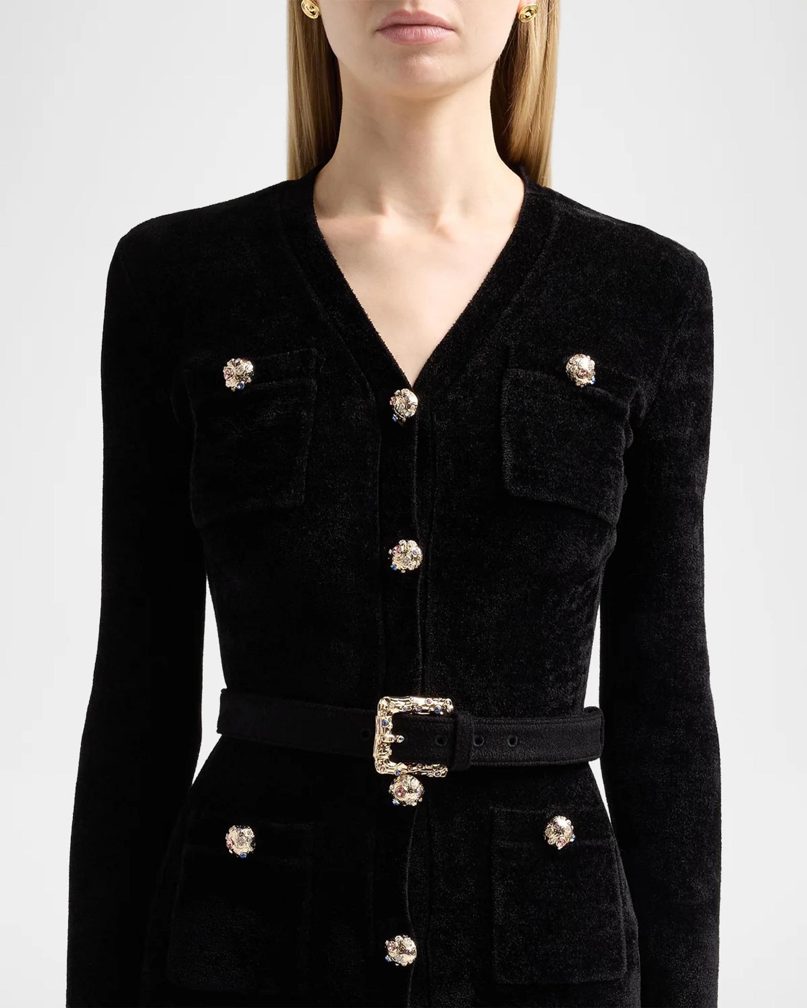 Self-Portrait Chenille Knit Midi Dress