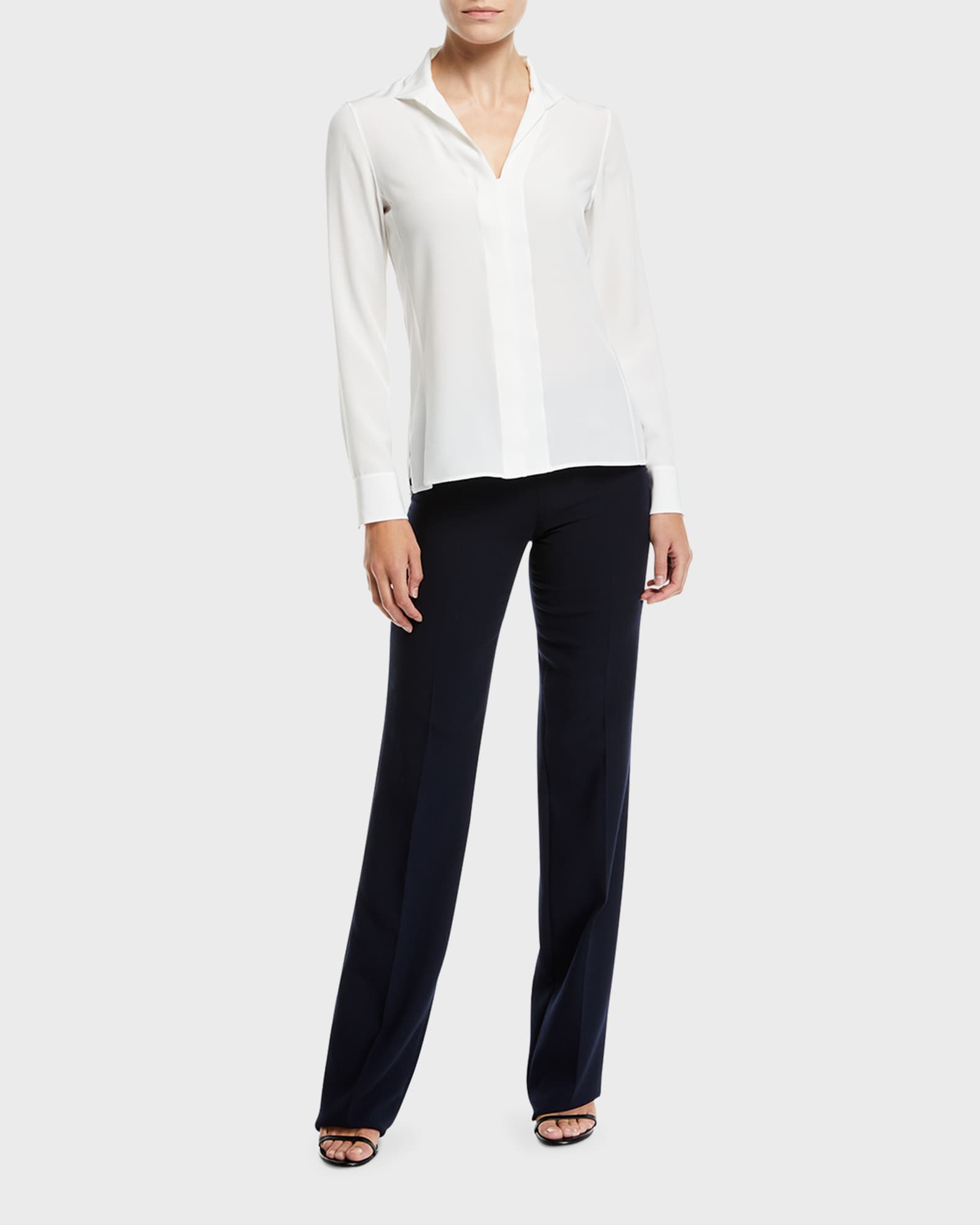 Carole Straight-Leg Wool Double-Face Pants 1