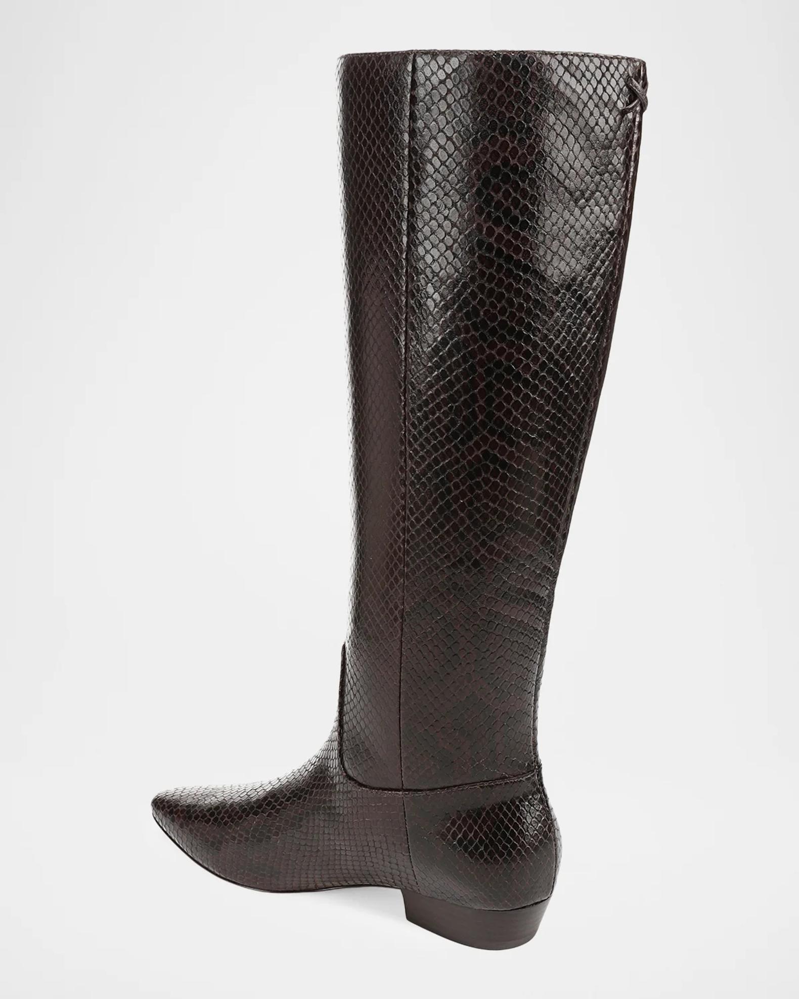 Veronica Beard Gabrielle Snake-Embossed Leather Knee-High Boots ...