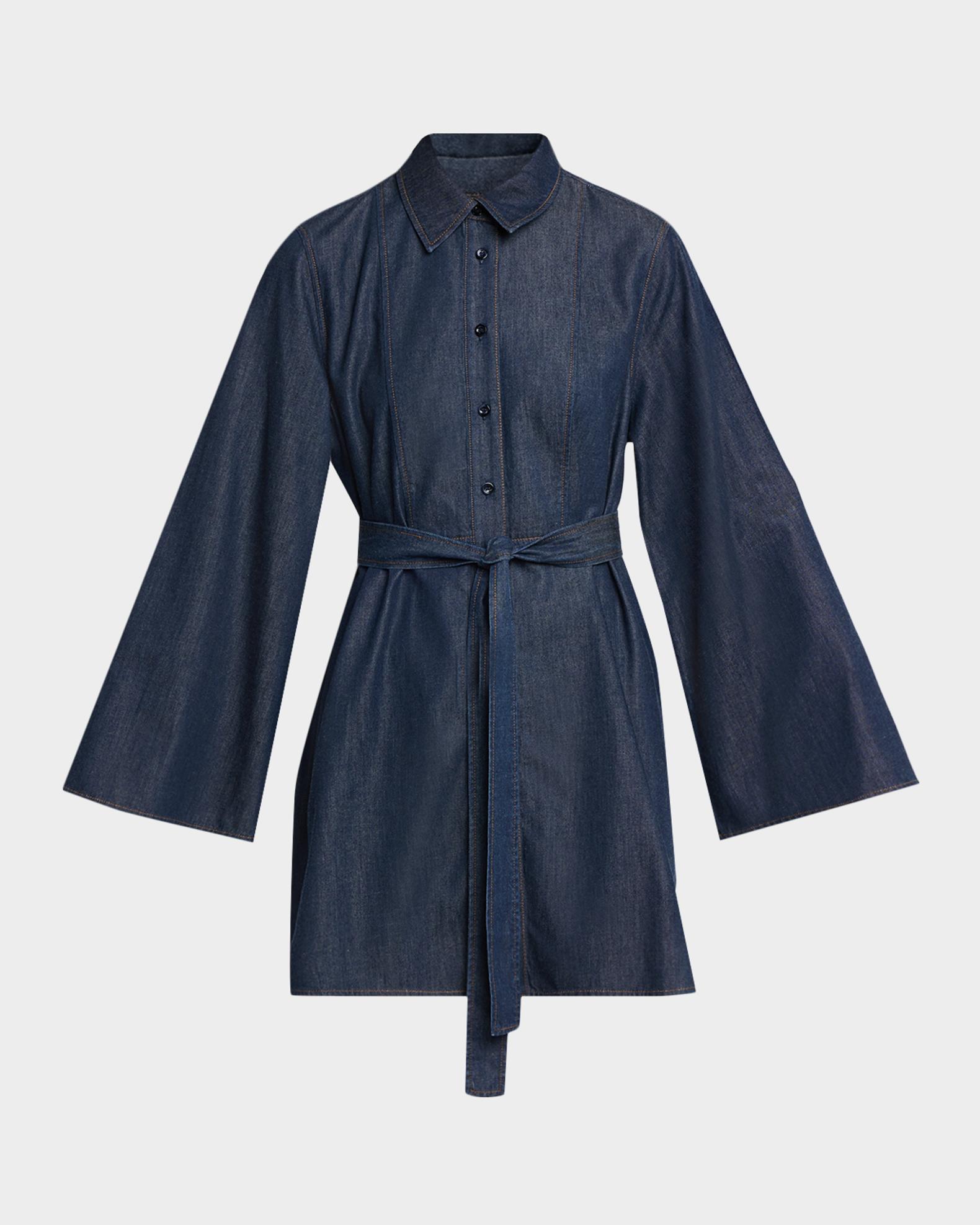 FRAME The Denim Tuxedo Dress in Blue