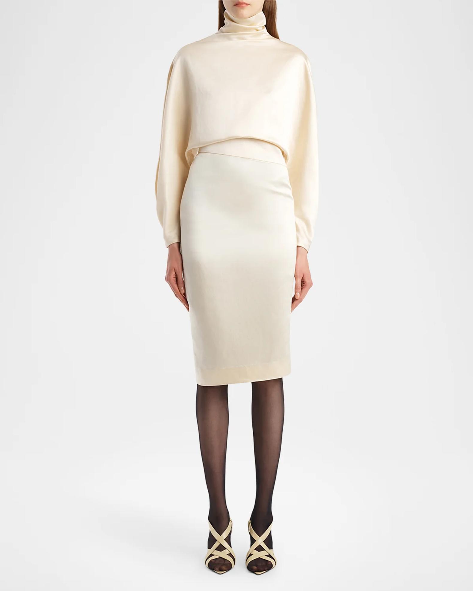 turtleneck knee length dress Khaite Harlin Knee-Length NEW DRESSES