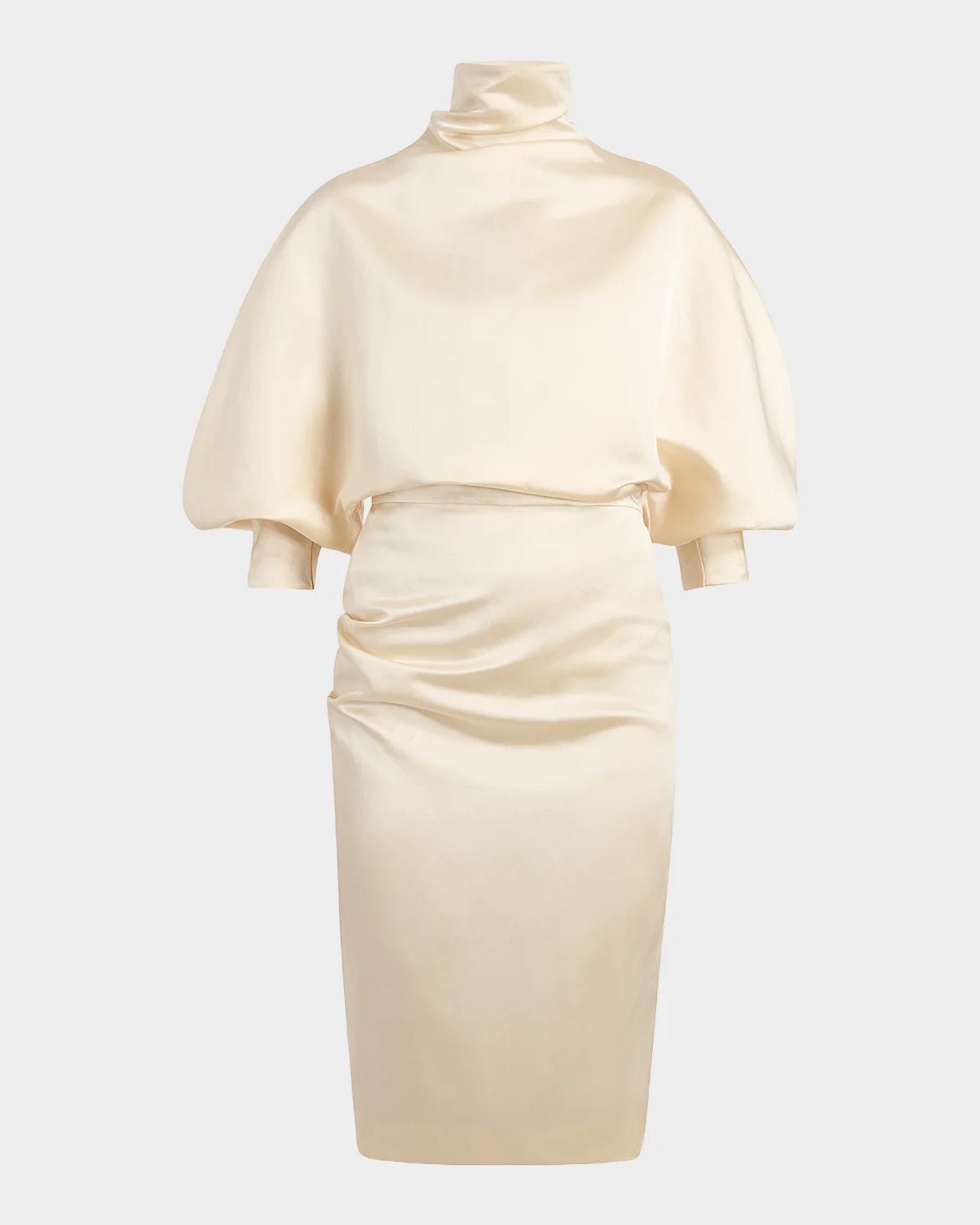 high neck knee length dress Khaite Harlin Turtleneck Knee-Length above knee length dress