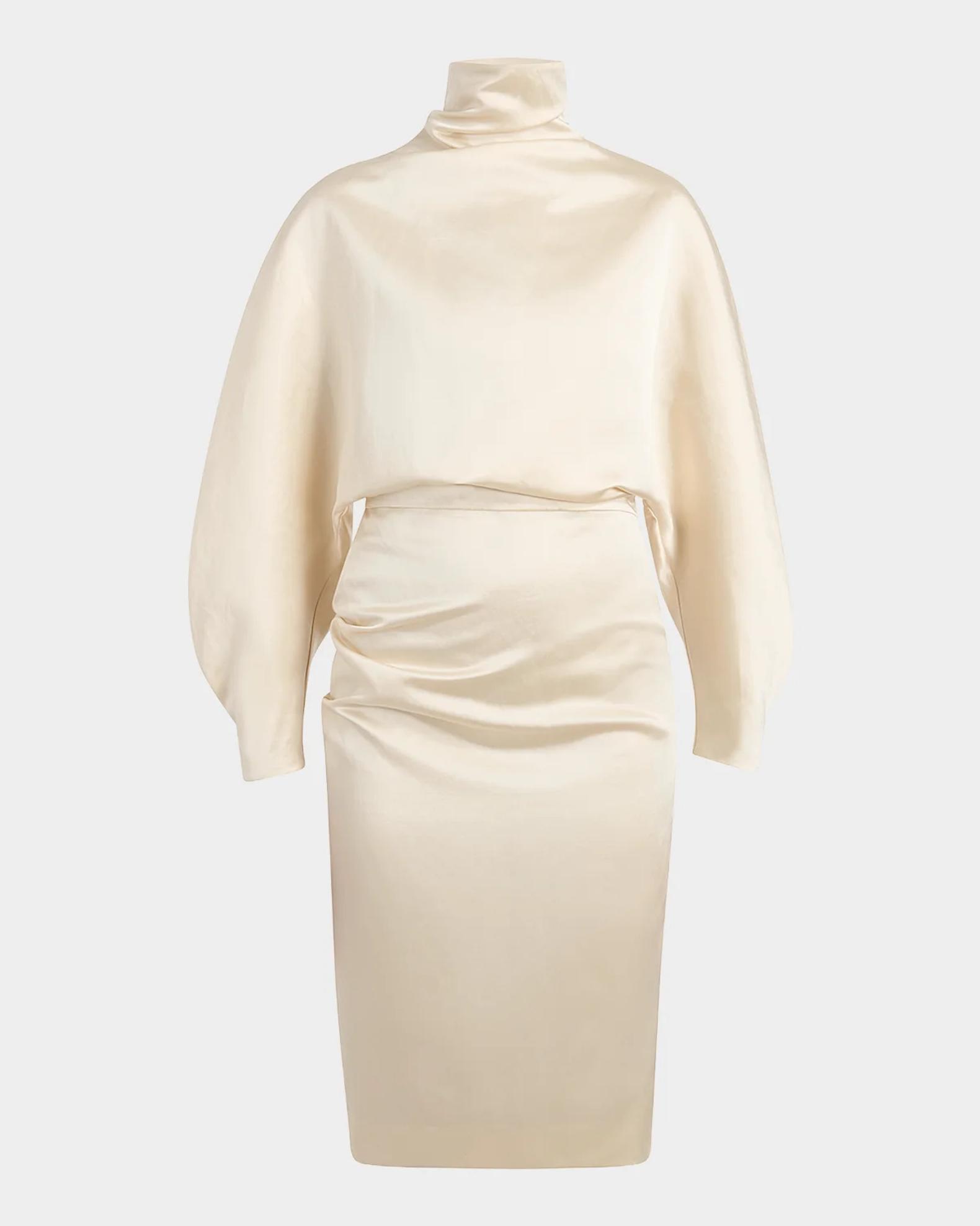 knee length high neck dress Khaite Harlin Turtleneck Knee-Length AL:2326