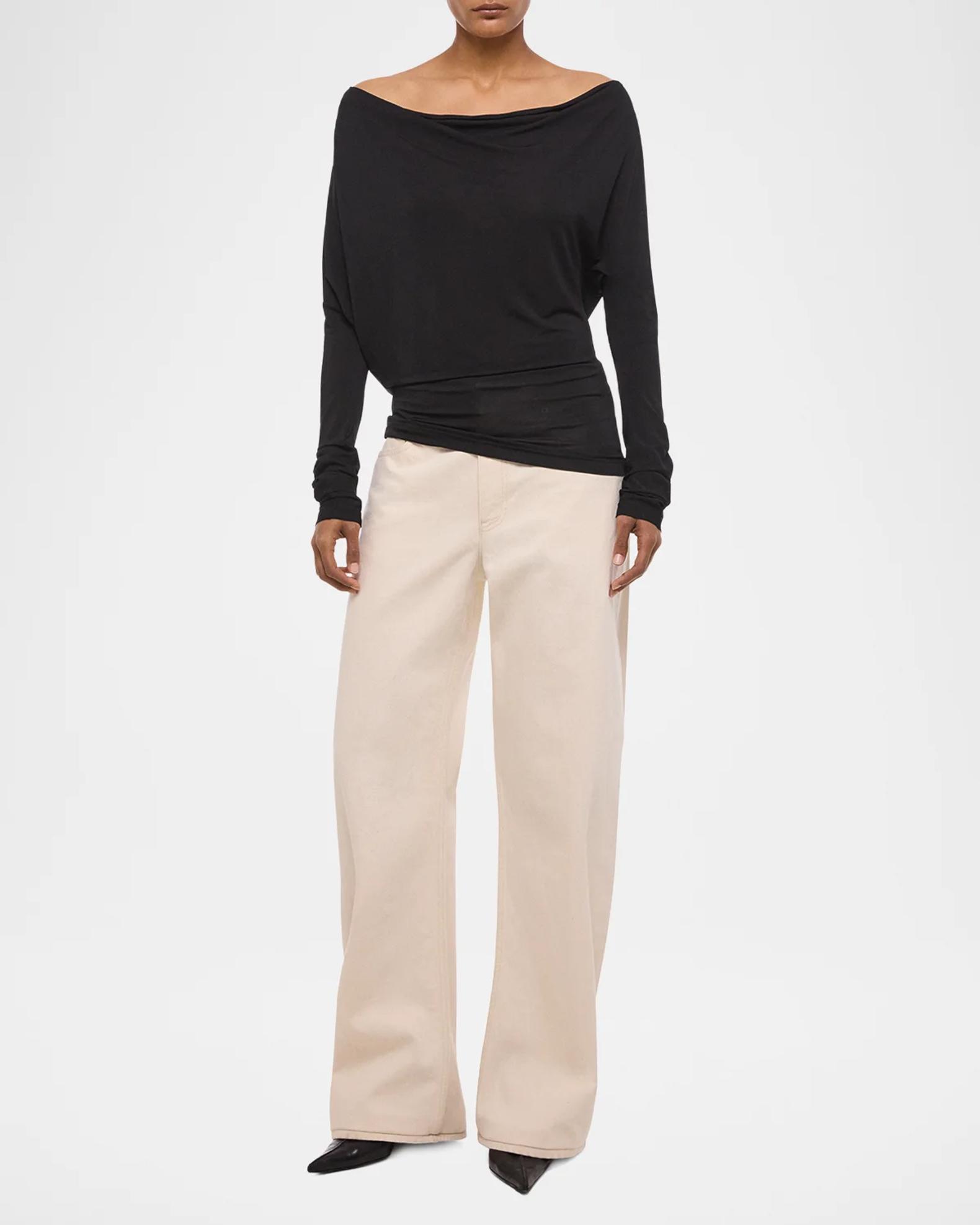 Helmut Lang Open-Back Cowlneck Top | Neiman Marcus