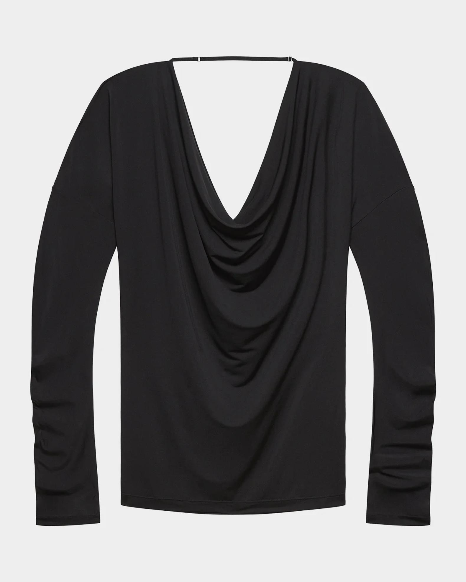 Helmut Lang Open-Back Cowlneck Top | Neiman Marcus