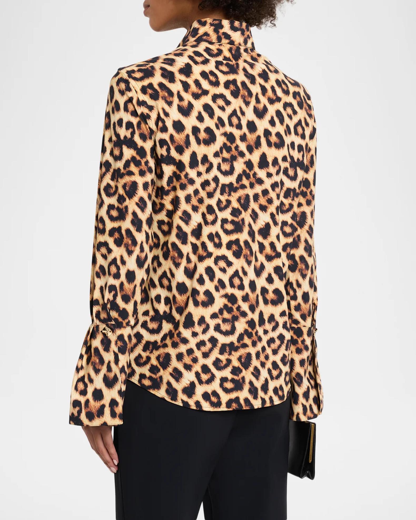 Chiara Boni La Petite Robe Ayika Leopard-Print Blouse | Neiman Marcus